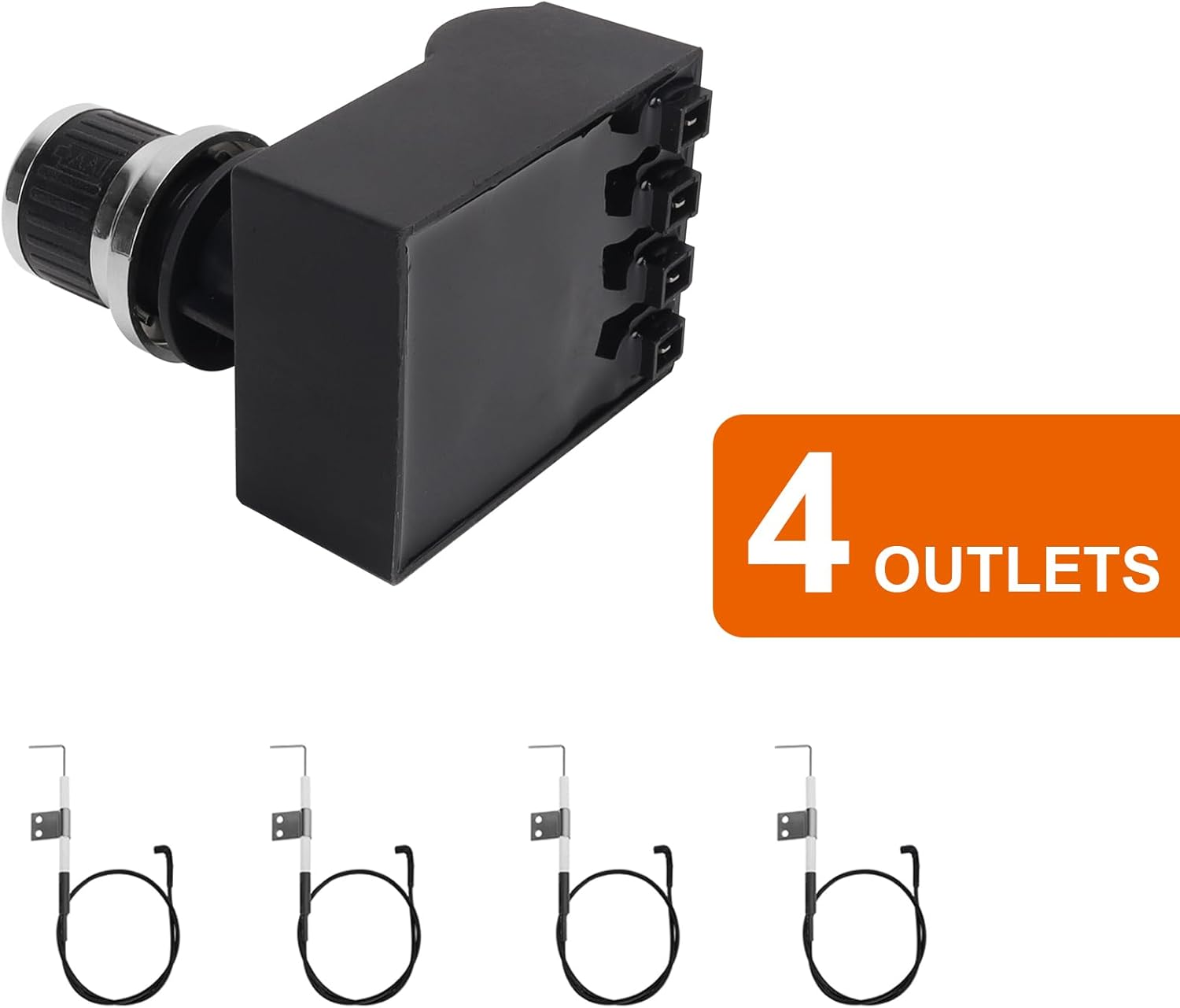 BBQ Future 4 Outlets Spark Generator Grill Igniter with Wire Replacement Kit for Nexgrill Home Depot 720-0830H 720-0830D 720-0958A and Most Nexgrill Grill, Tact Push Button Pulse Electrode Ignition
