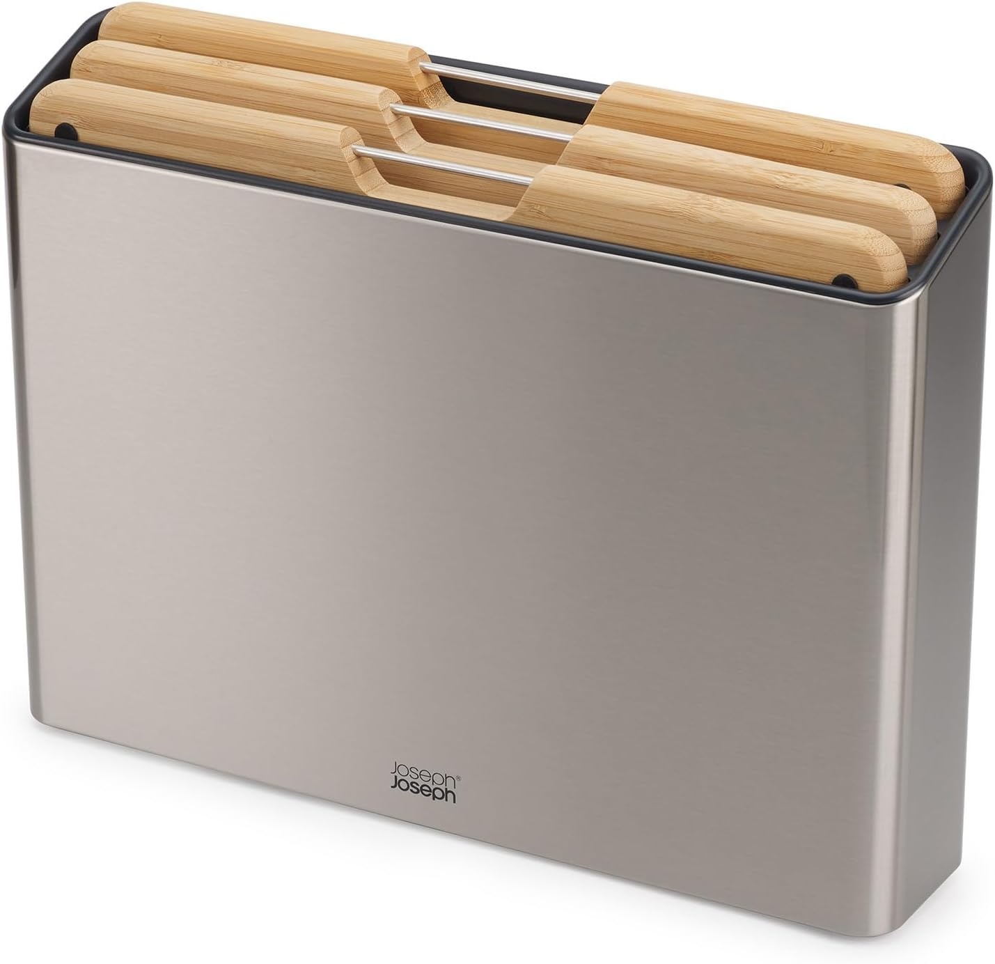 Joseph Joseph Folio Steel Set of 4 Chopping Boards with Stainless-Steel Case - Carbon Black