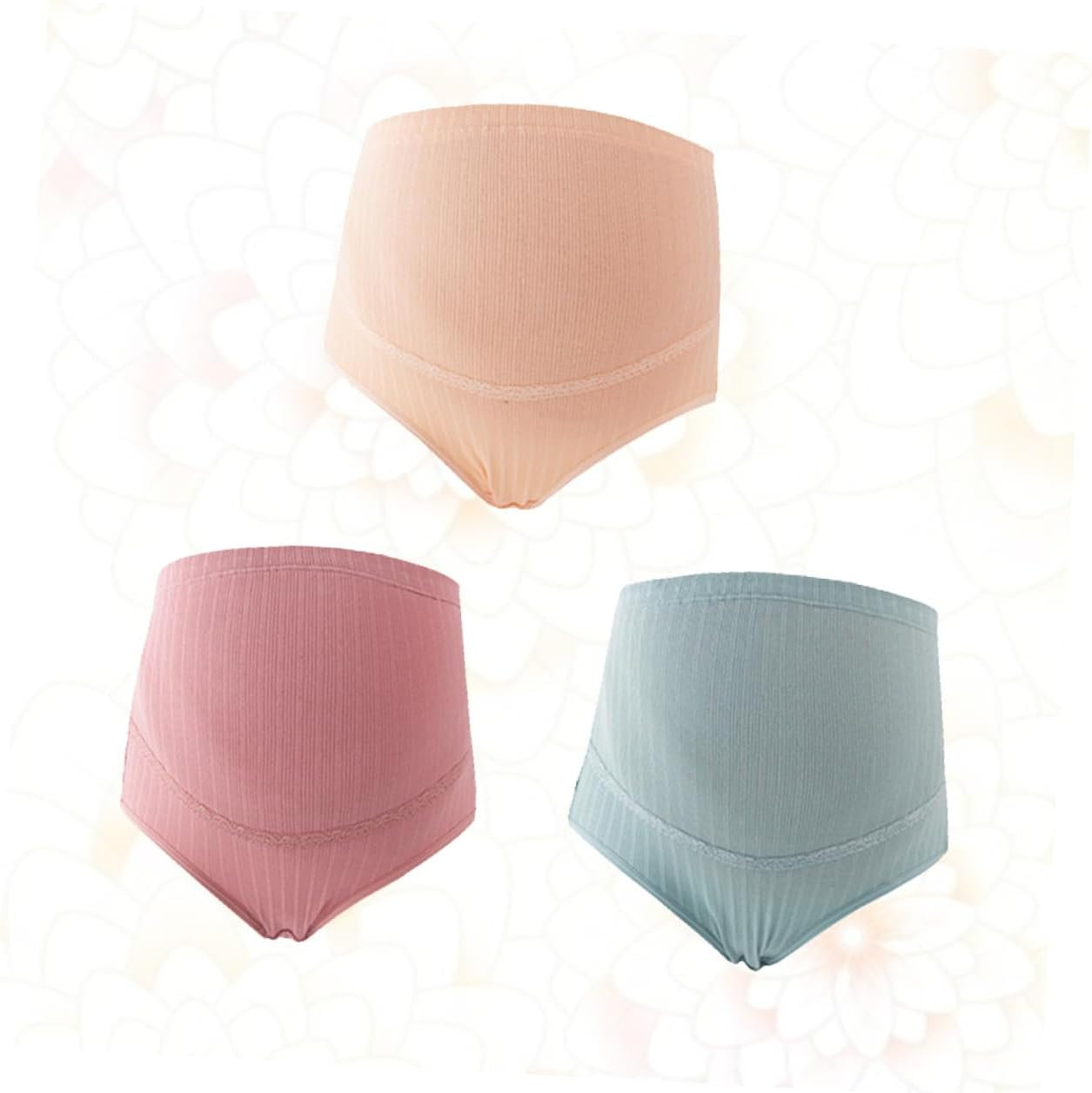 3Pcs High Waisted Maternity Underwear Cotton Pregnancy Seamless Panties Women Yoga High Waist Knickers Maternity Undearwear Knickers image number 5