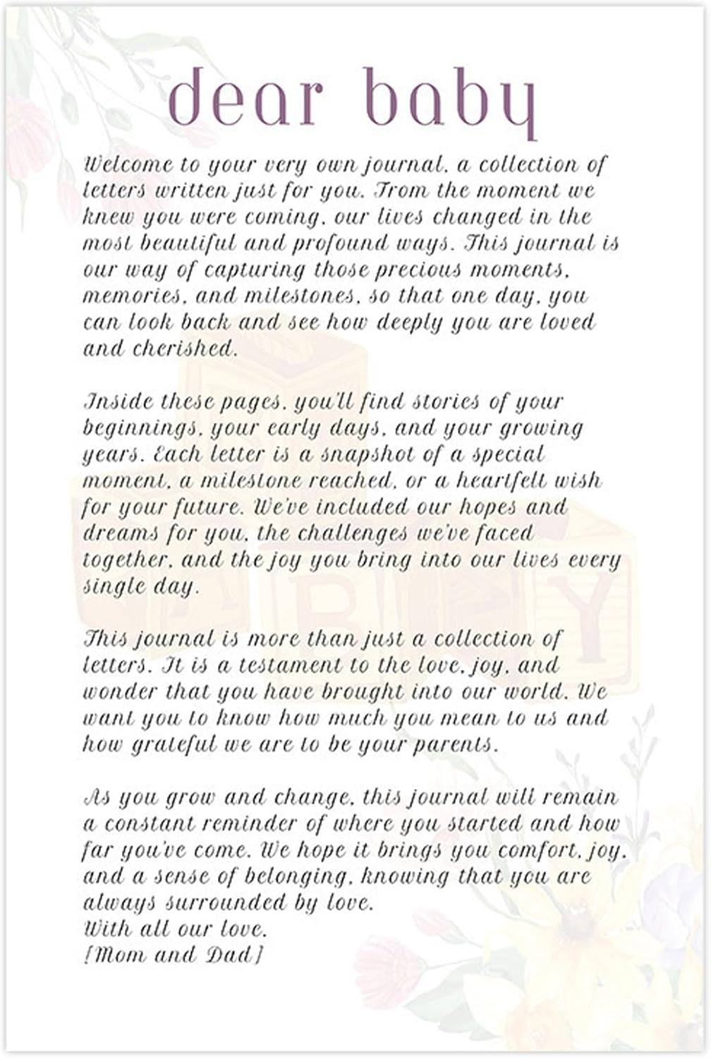 Writing Book, Parent to Child Memories Journal - 50 Sheets Notebook for Parents, Family Bonding Strengthening Journal for Pregnancy and Birth Gift image number 1