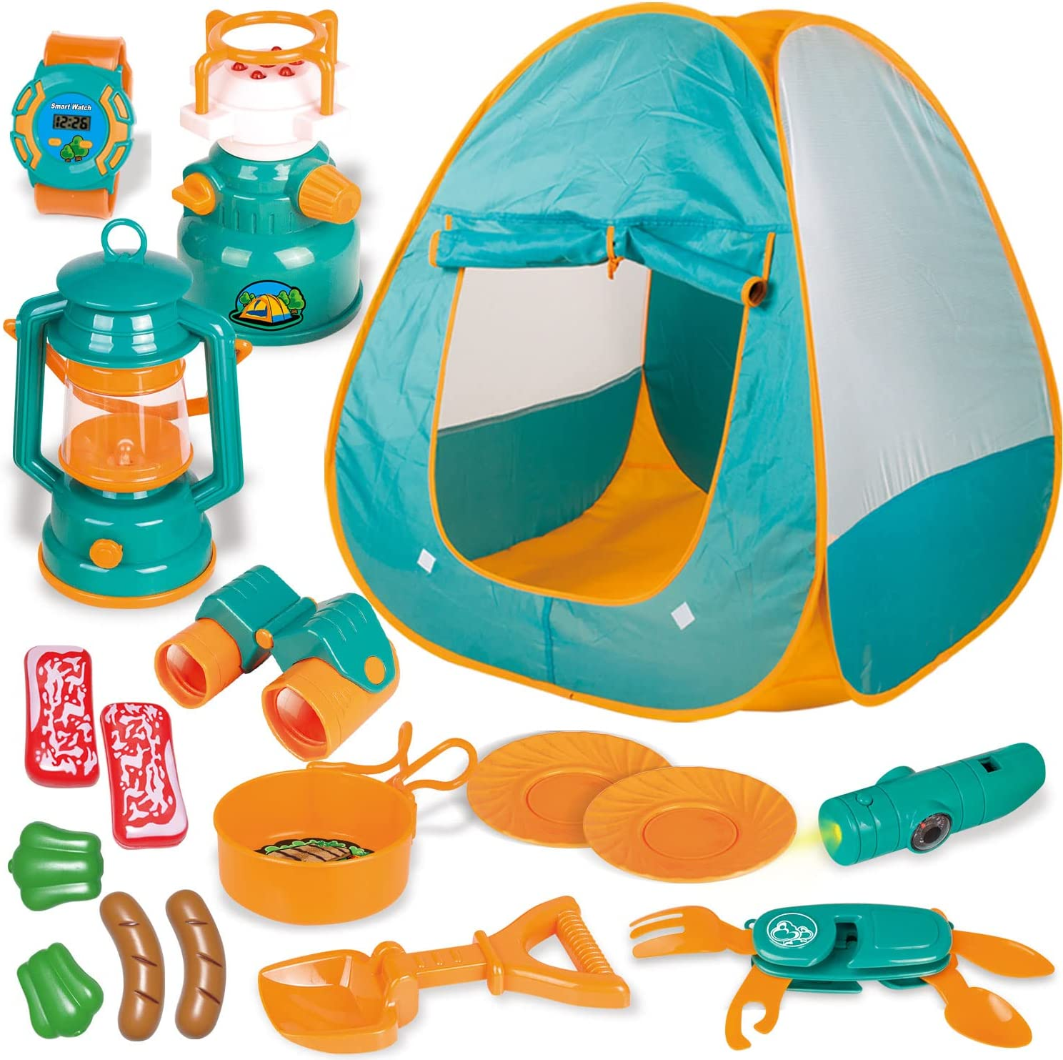 Kids Play Tent, Pop up Tent with Kids Camping Gear Set, Outdoor Toys Camping Tools Set for Kids image number 4