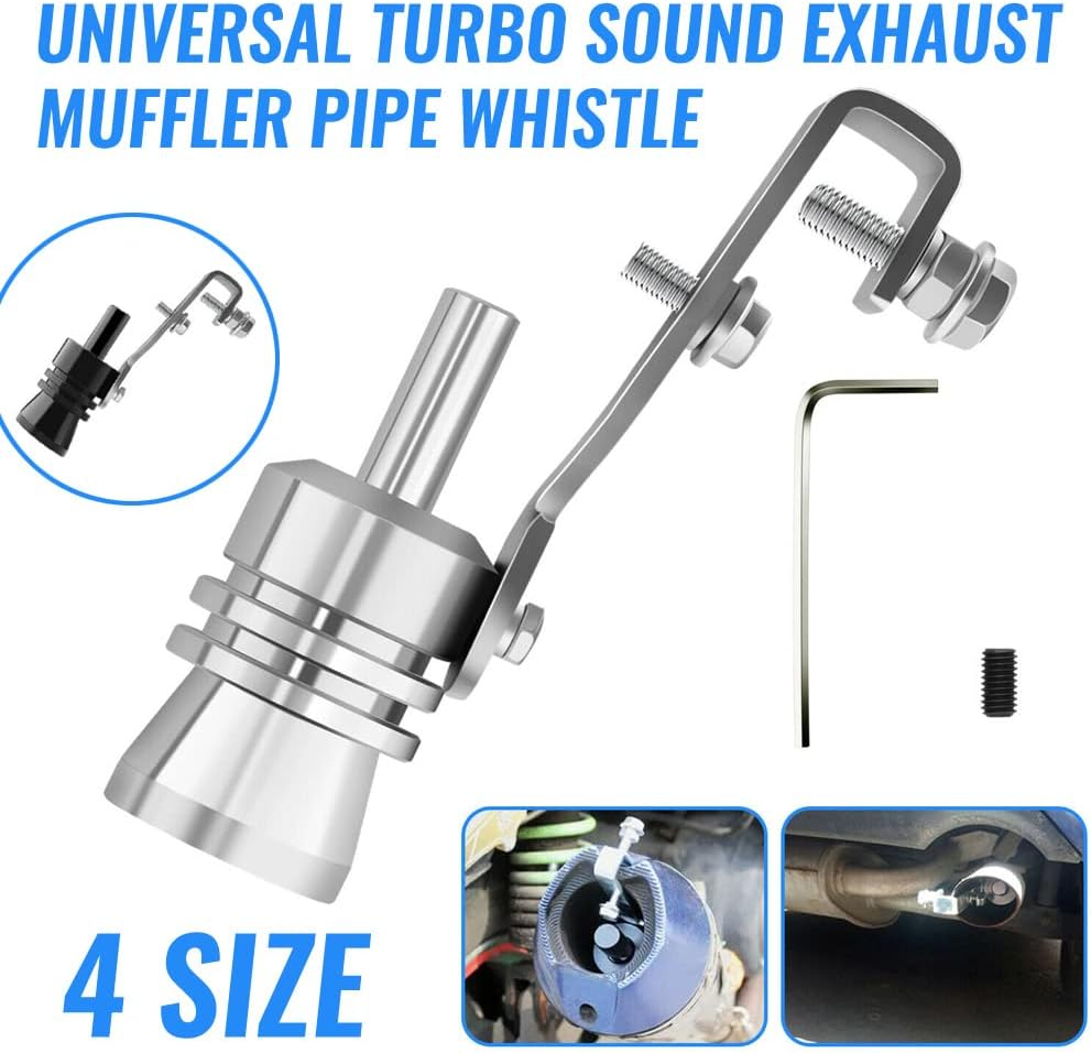 LOUDER Aluminum Alloy Universal Turbo Whistle,Turbo Sound Exhaust Muffler Pipe Whistle Car Roar Maker, Car Tail Whistle,Car Blow off Valve Tip Simulator Whistler (Xl_Black) image number 6