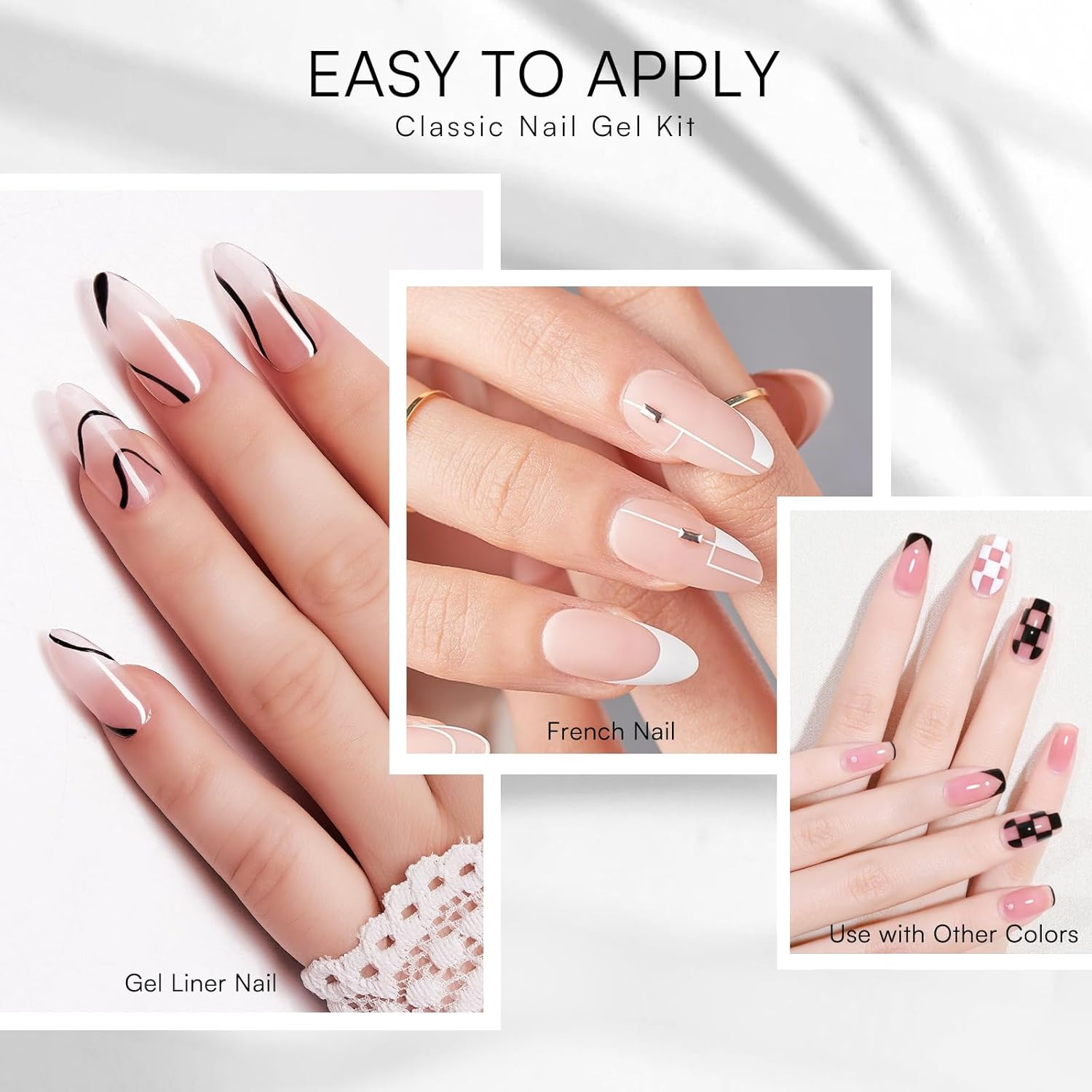 Makartt Gel Nail Polish Set, Black White Colours Black White Gel Nail Polish LED Pure Gel Soak off Duets Collection 8 Ml 2 Pieces image number 1