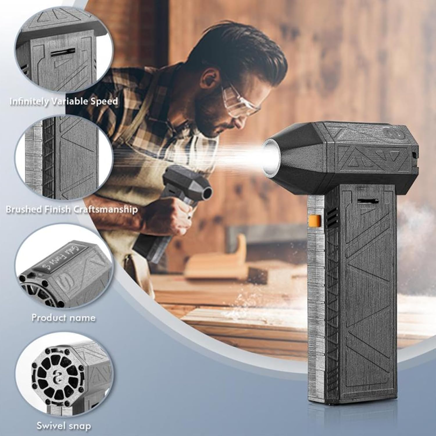 Jet Dry Blower, 130000RPM Powerful Mini Jet Blower, Turbo Powered Mini Blower Air Duster, Portable Air Blower Super Jet Fan Blower for Dust Removal Car Cleaning Camping image number 4