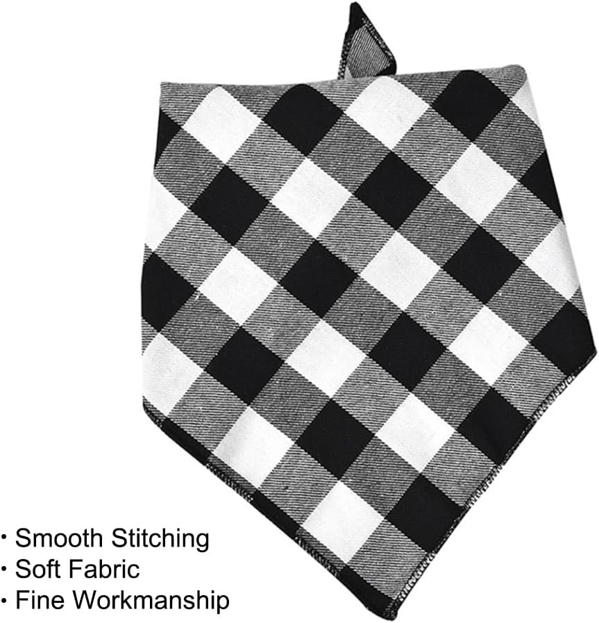 Pack of 4 Classic Checked Dog Neckerchief, Dog Triangle Neckerchief, Dog Bandana, Dog Neckerchief, Suitable for Cats/Small Dogs/Large Dogs image number 3