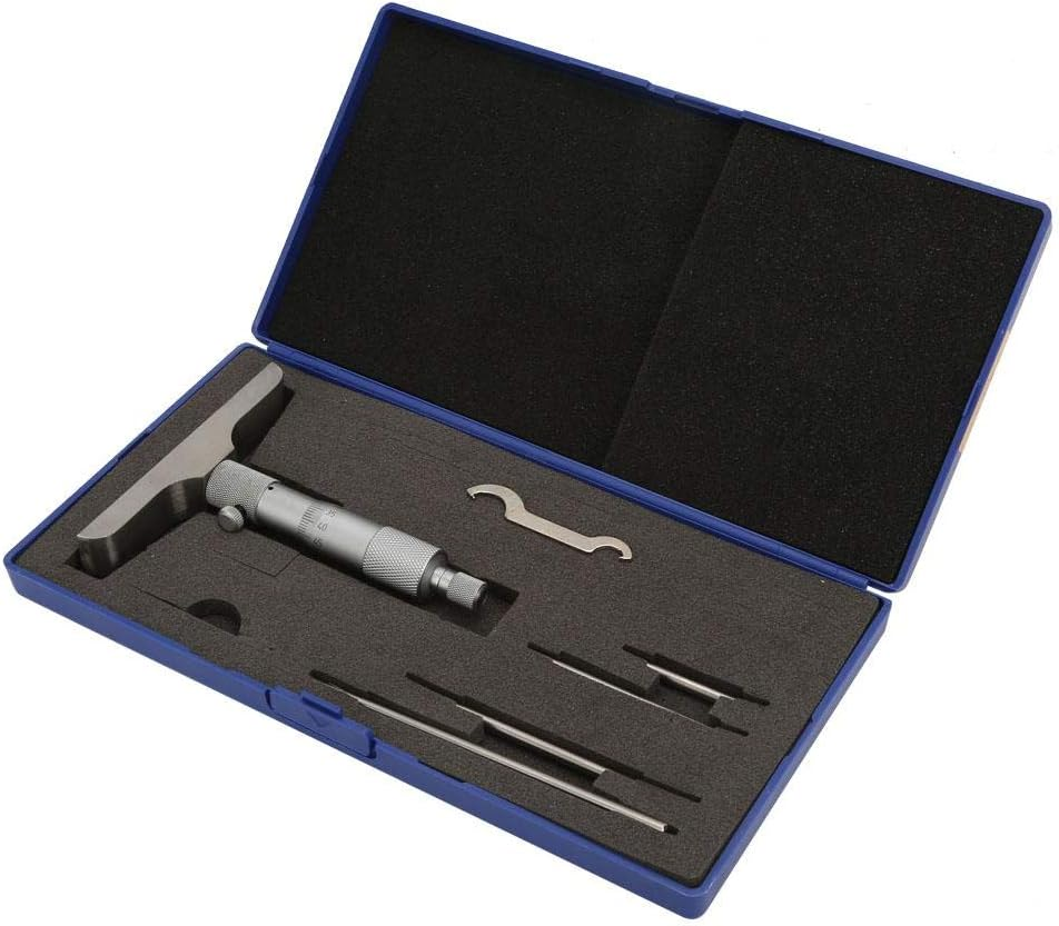 0.01Mm Vernier Depth Gauge, Professional Depth Micrometer Gauge, High Accuracy 5 Connecting Rods for Measuring Equipment Measuring Implement(0-100Mm 4 Inches) image number 3