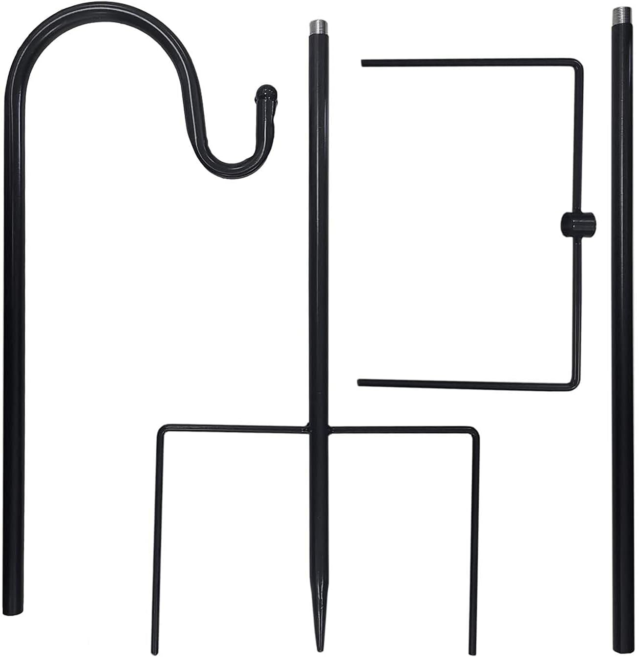 Shepherds Hooks Crook with 5-Claw Base Adjustable Metal Stakes with Extenders Garden Stands Heavy Duty Poles Rust Resistant Plants Lights Flower Baskets