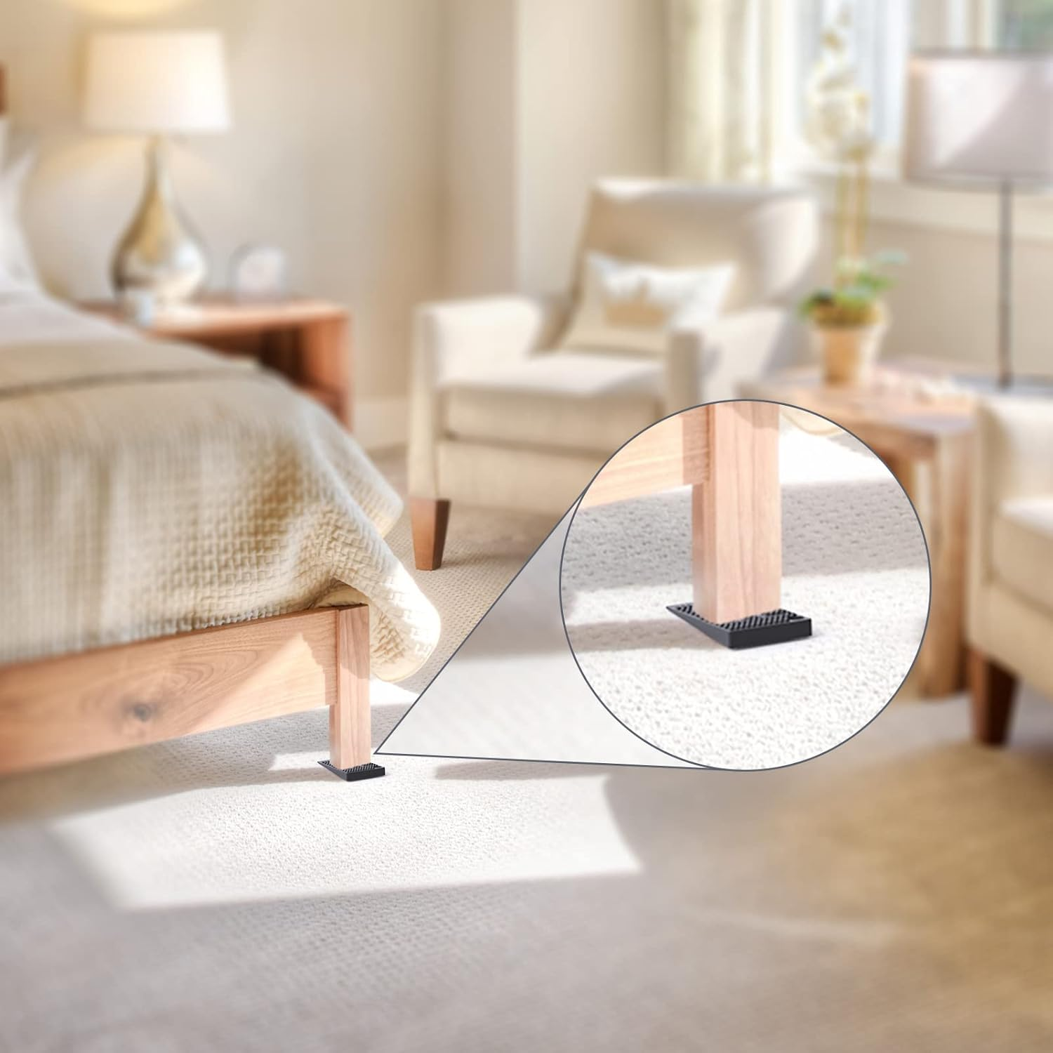 40 Pcs Furniture Leveling Wedge, Plastic Shims, Rubber Feet for Leveling, Table Leg Leveler, Furniture Pads, Table Shims, Durable, Non-Slip, Stackable image number 4