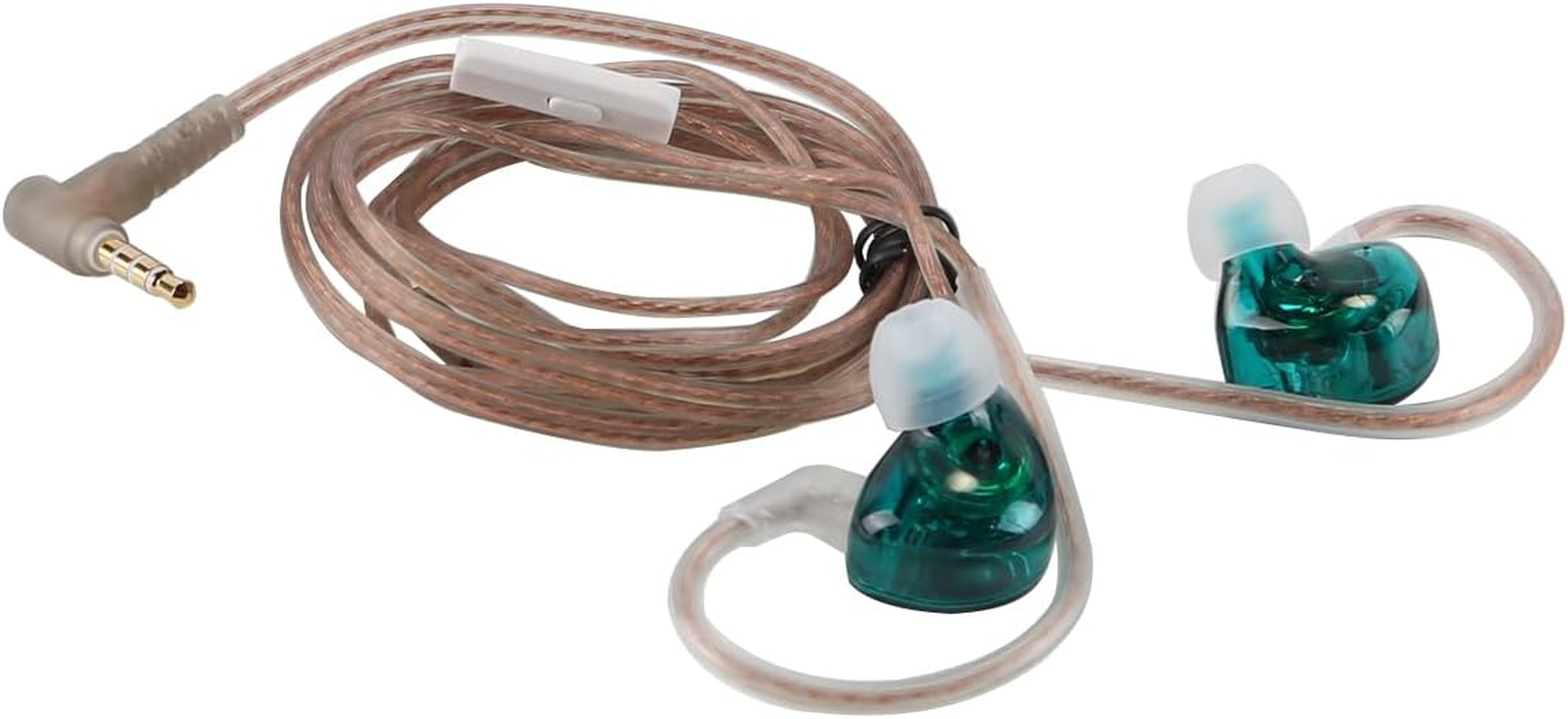 Laroal IEM Earphones Deep Bass Sound Headphones Driver 10Mm Dynamic Driver over Ear Headset for Phone PC (Cyan with Microphone) image number 1