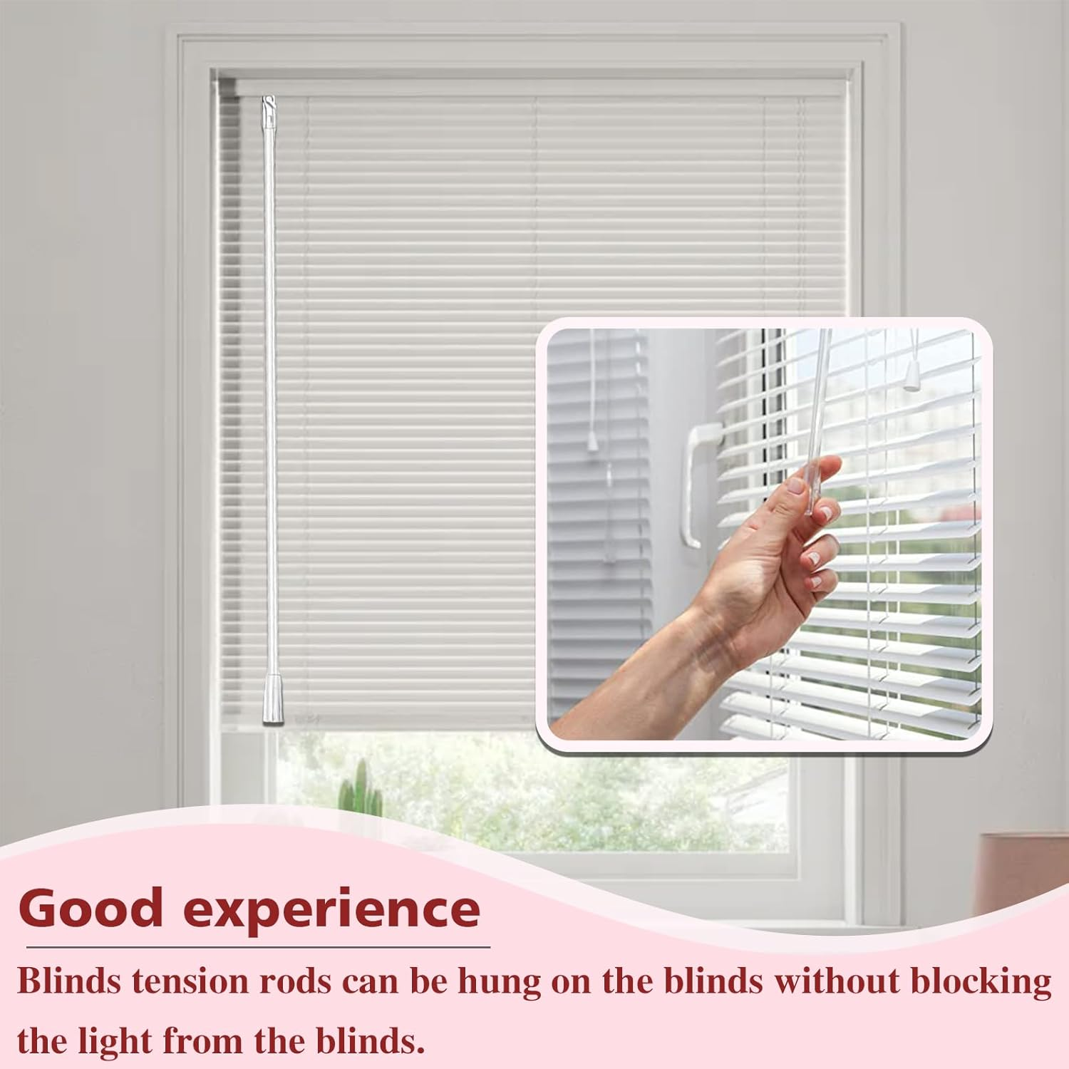 17 Inch Long Vertical Blind Wand, Window Blind Tilt Rod, ZGWANSUI Blind Tilt Wand Replacement with Hook and Grip, Blinds Replacement Wand Clear, Blind Control Stick Parts, Opener Accessory (2 Pack)