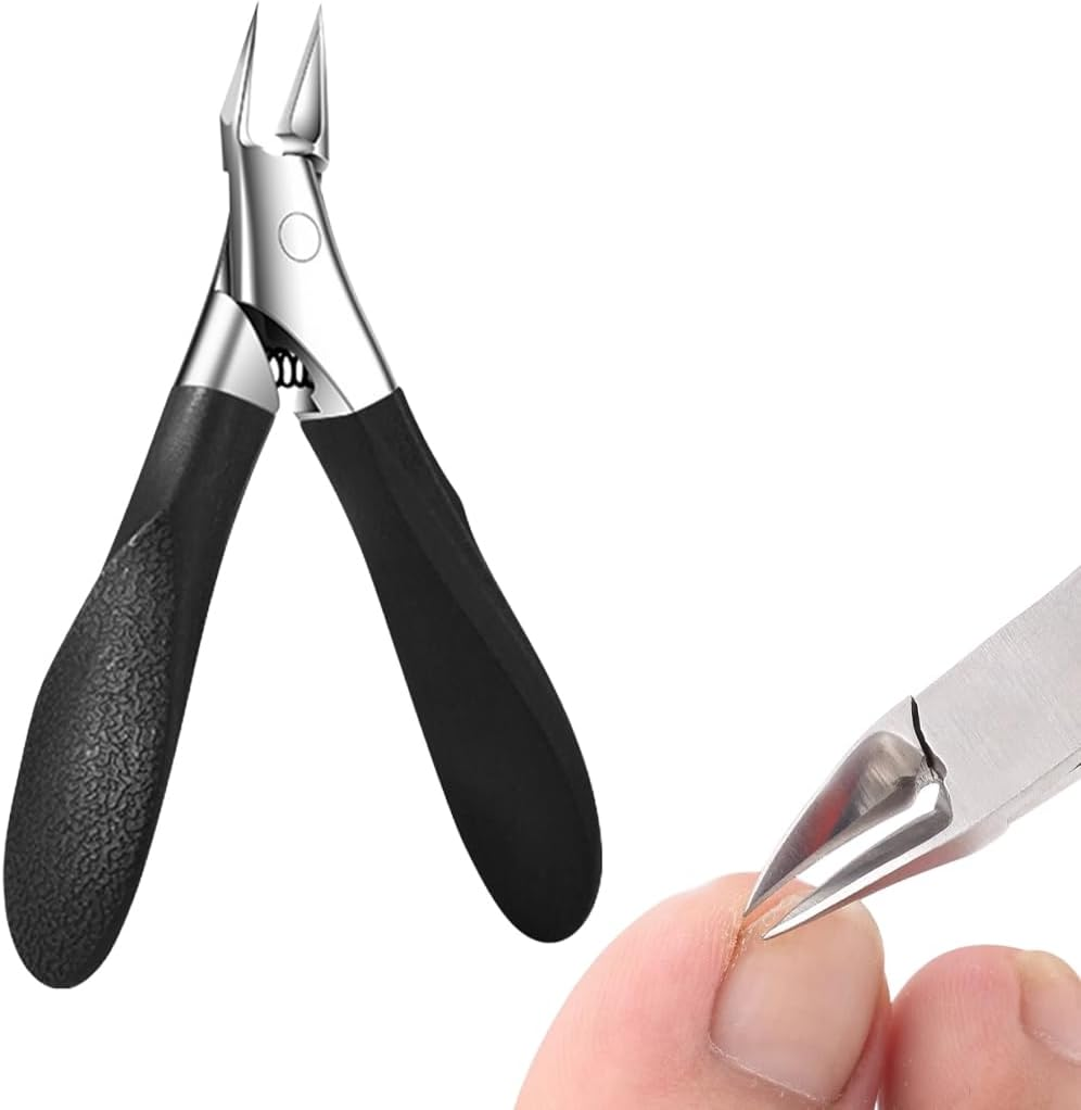 Nail Scissors for Deep Ingrown Toenails Made of Stainless Steel, Cuticle Scissors, Cuticle Remover, Professional, Precision Nail Scissors for Toenails and Fingernails, Black image number 5
