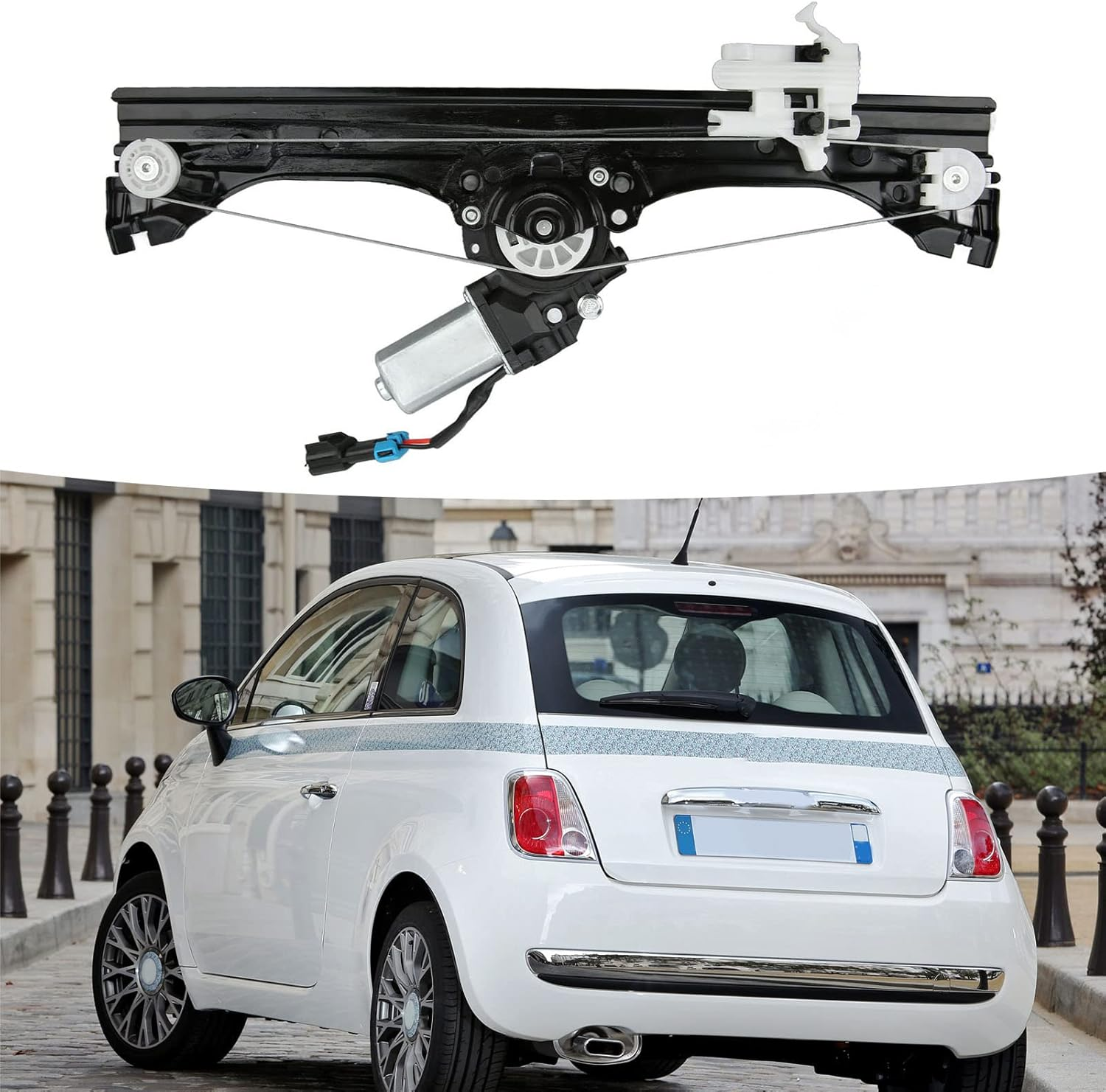 Front Left Window Regulator 68070267AD Driver Side Window Regulator Motor Assembly Replacement for Fiat 500 2012‑2019 image number 4