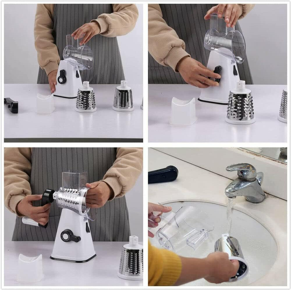 3In1 Multi-Function Food Vegetable Manual Rotary Drum Grater Chopper Slicer Tool image number 1