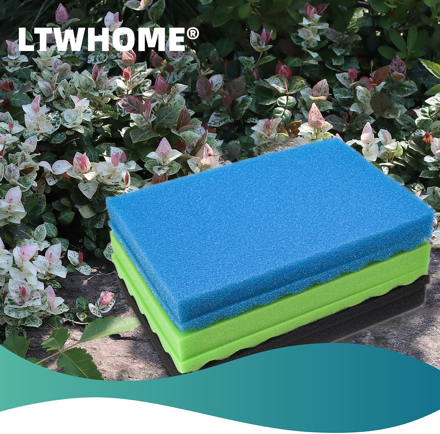 LTWHOME 430Mm X 280Mm DIY Aquarium Sponge Fish Pond Foam Filter Media Pad Set(Pack of 3 Sets)