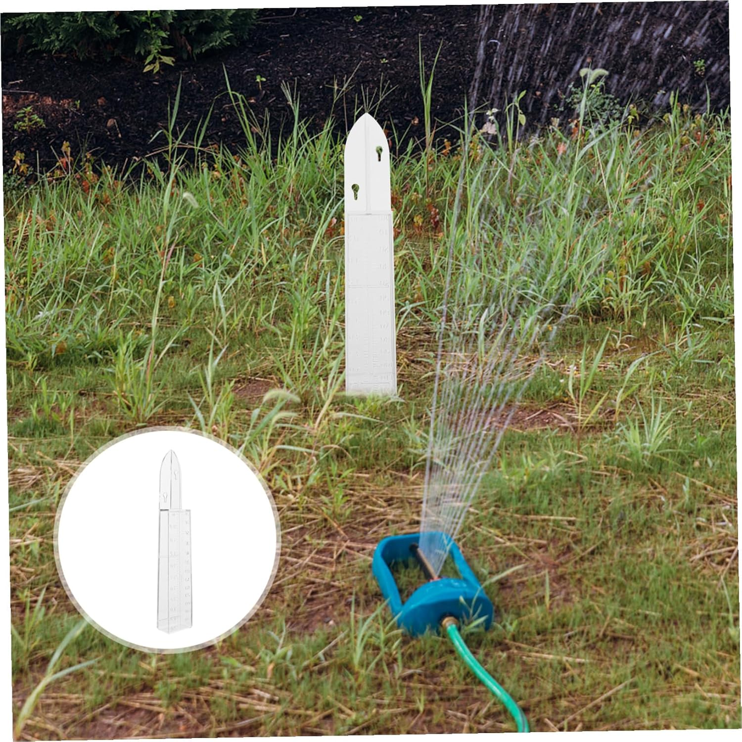GALPADA Outdoor Plastic Rain Gauge with Graduated Scale Rainfall Measuring Container for Garden and Lawn Read Rainwater Collector Tool image number 1