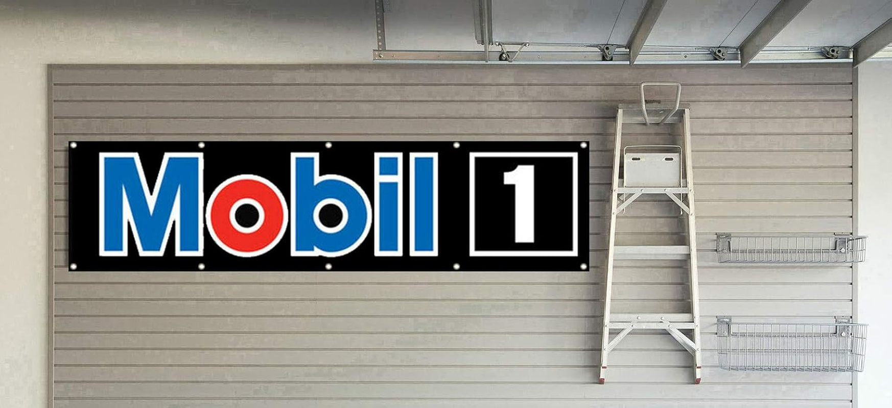 Daoops Mobil 1 Flag Automotive Oil Shop Racing 2X8Ft Banner image number 1