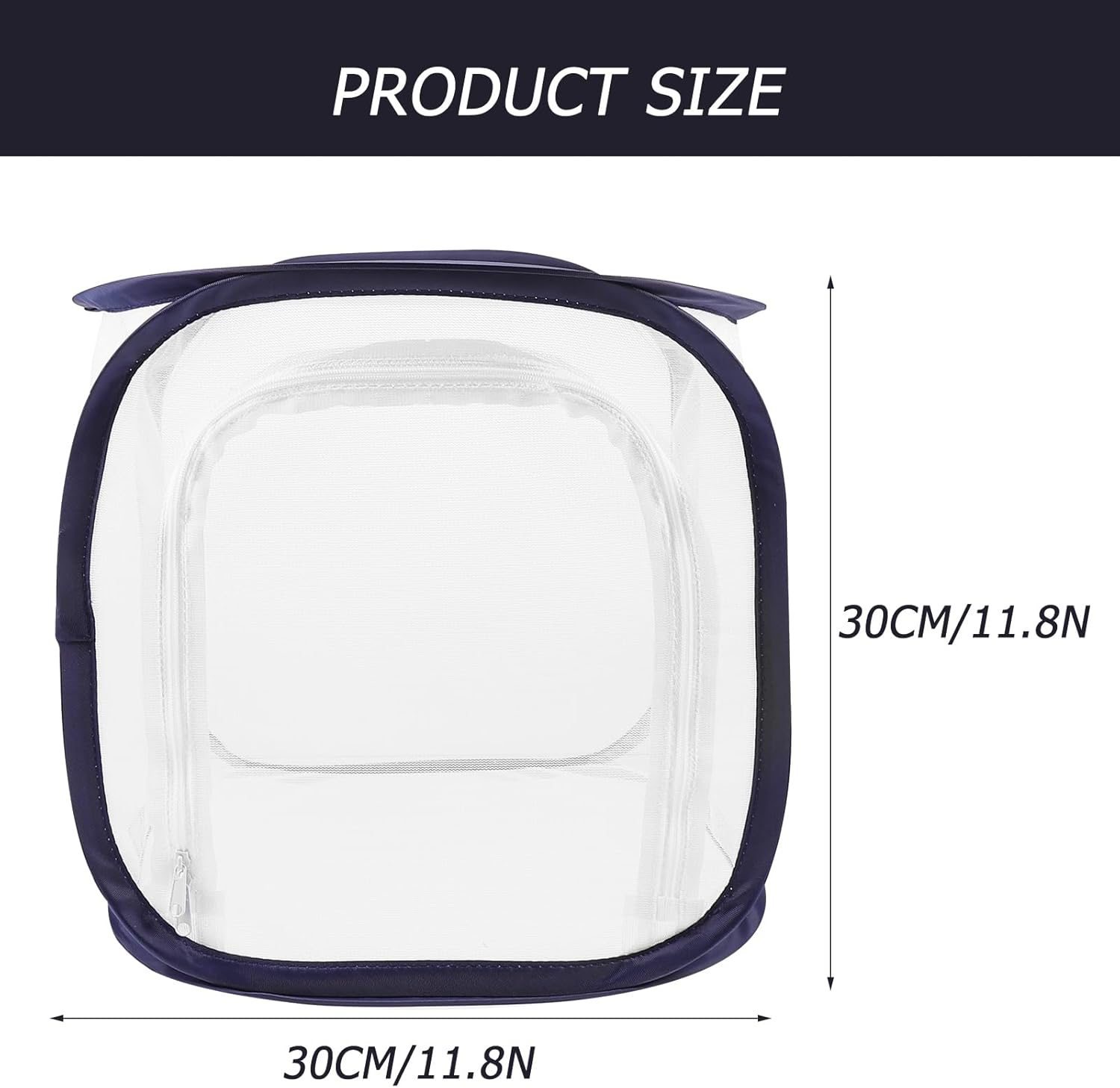ULTECHNOVO Foldable Insect Mesh Cage 11.81X11.81X11.81In Butterfly Habitat with Breathable Mesh Panels and Side Zipper Door for Easy Feeding and Observation image number 6