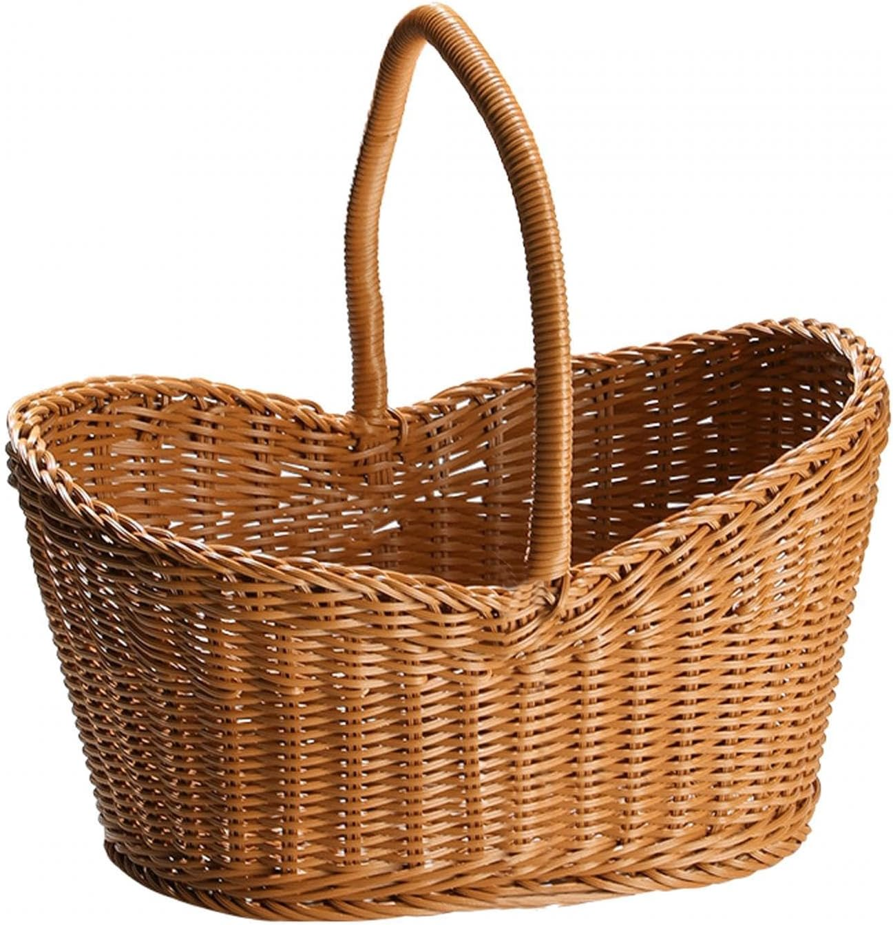 Woven Storage Basket, Picnic Baskets with Handles,Hand Woven,Carry Handle,With Handle Storage Bag Plant Pot Toiletries image number 1