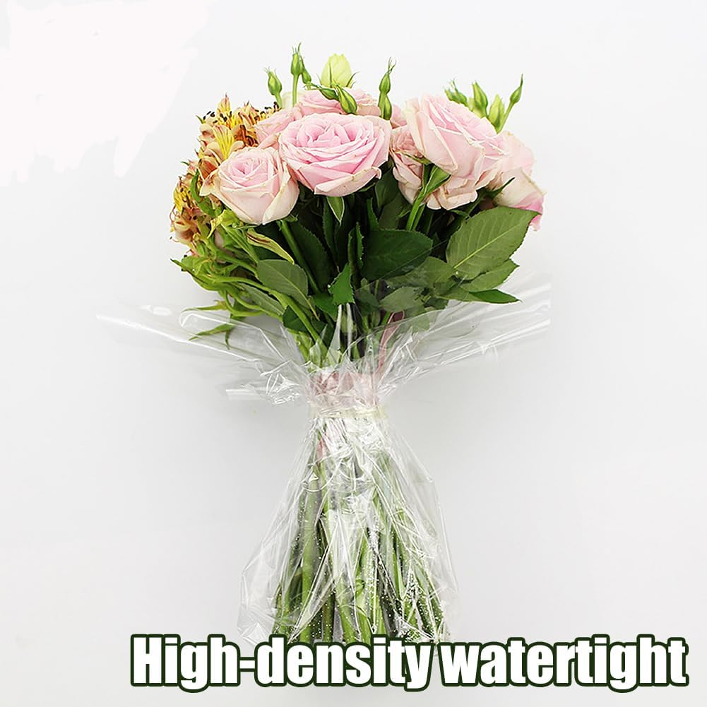 Geli Cellophane Wrap Roll,40Cm X 30M (1.3Ft X 98.5Ft),Wrap Cellophane Bags -Wrapping Paper to Wrap Gift Baskets - Cellophane for Flower Gift Baskets Wrap (Clear) image number 1