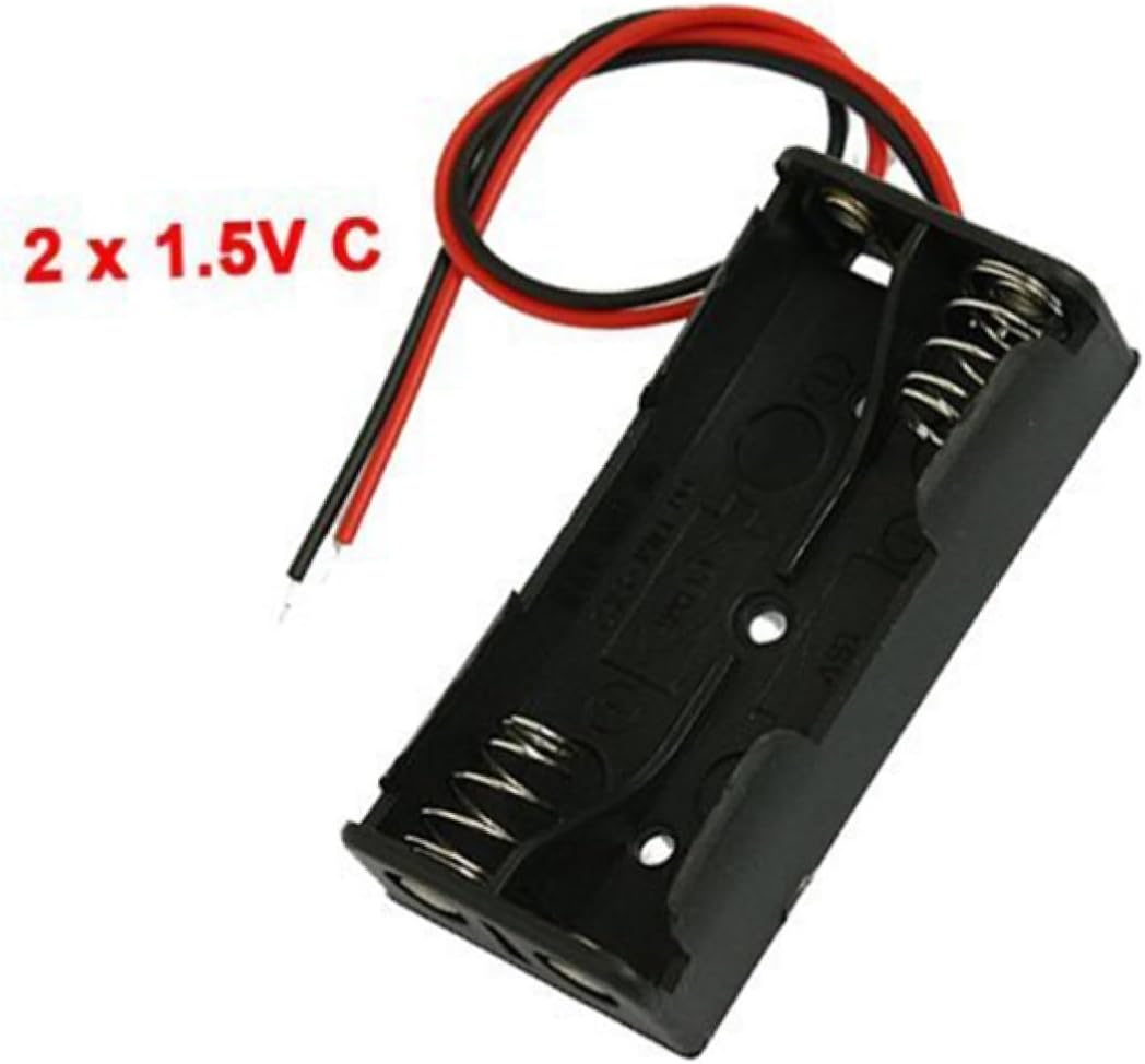 BRIGHTFUFU 2 X 1.5V Battery Holder Case 12 Pieces Battery Pack Wire Connector Portable and Sturdy