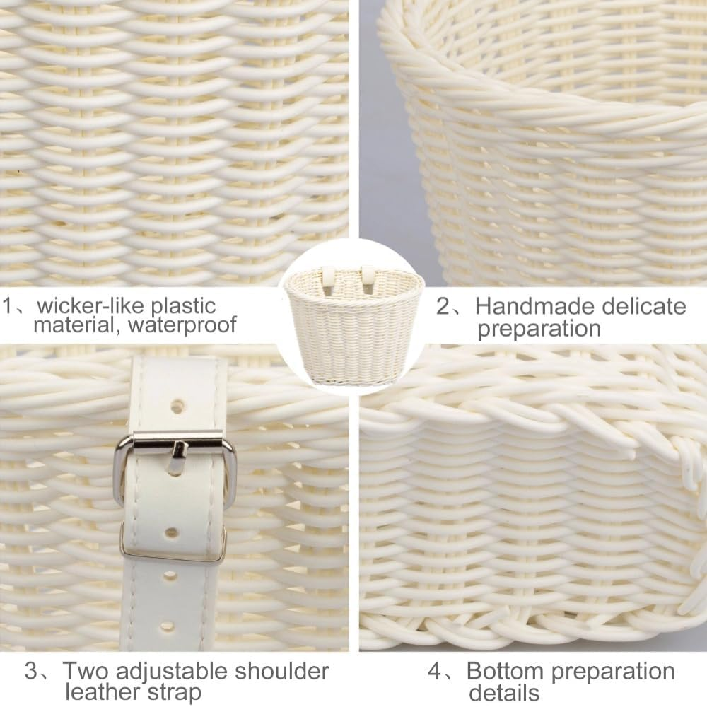 Kids Bike Basket, Kid'S Front Handlebar Basket,Girl'S Basket Kit, Suitable for Most Children'S Bicycles and Kids Tricycles Handlebar image number 5