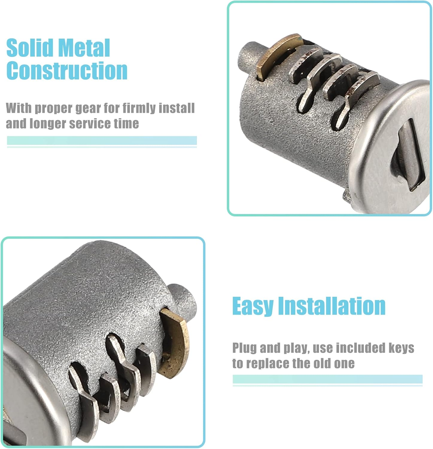 X AUTOHAUX 4 Pack Car Roof Rack Lock Cylinder Lock Core Replace for Yakima Car Rack System Components Metal Lockable Cylinders Core Lock Kit W/Lock Key and Control Key image number 1