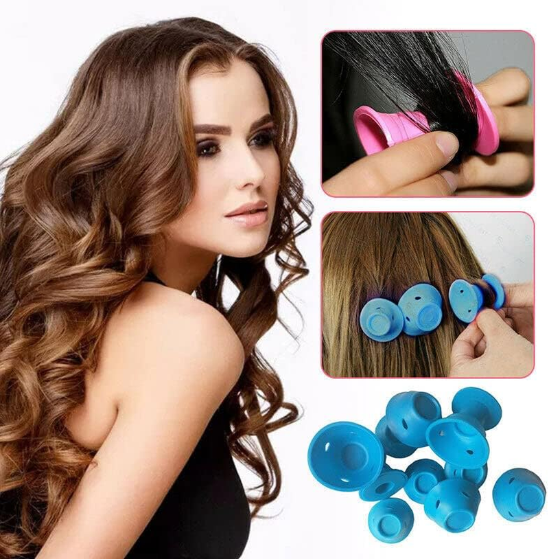 10PCS No Heat Hair Curlers Clip DIY Magic Silicone Soft Rollers Care Heatless, Two Sizes, Easy to Use - Perfect for Loose Waves & Spiral Ringlets image number 3