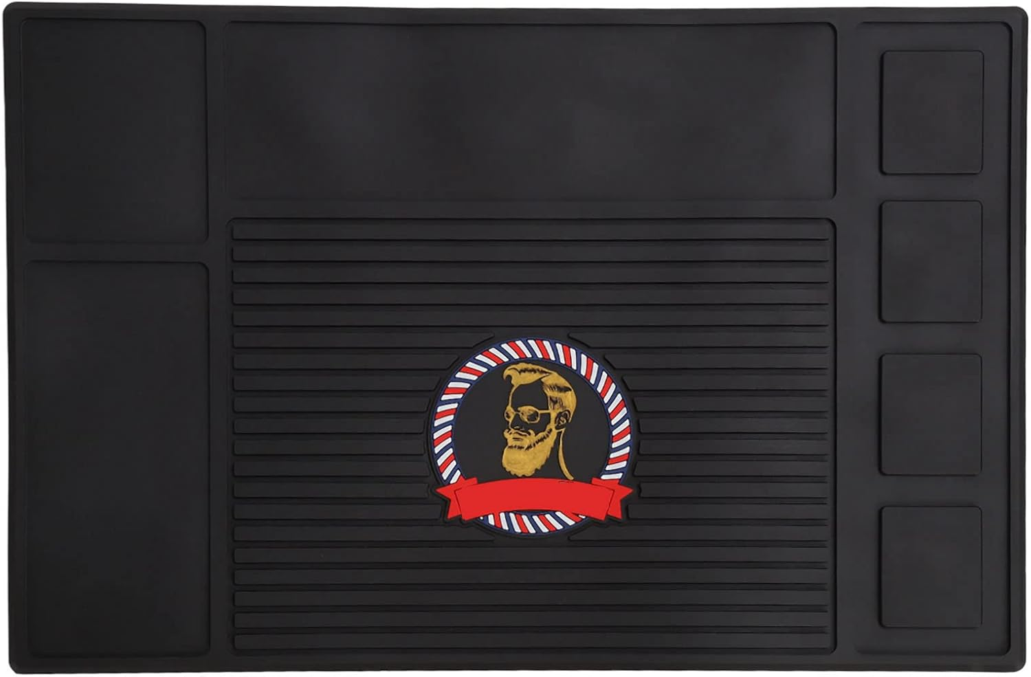 Barber Mat for Clippers, Heat Resistant Elastic Salon Barbershop Work Station Pad, Non Slip Silicone Barber Station Mat, Waterproof Barber Station Organizer Mat for Hair Salon image number 6