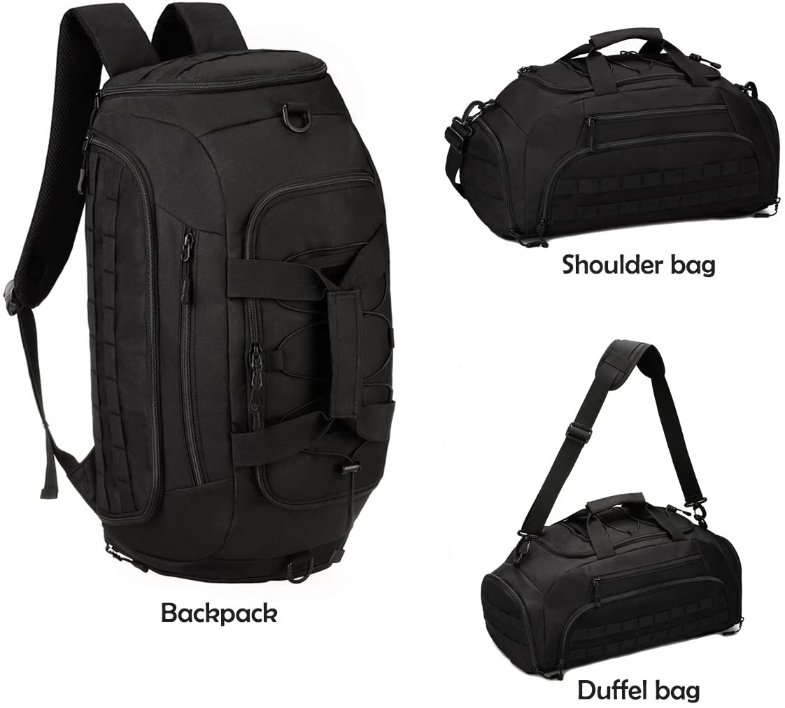 Sports Duffel Bag for Men Women Tactical Duffle Backpack 45L Gym Bag with Shoe Compartment Travel Backpack Luggage