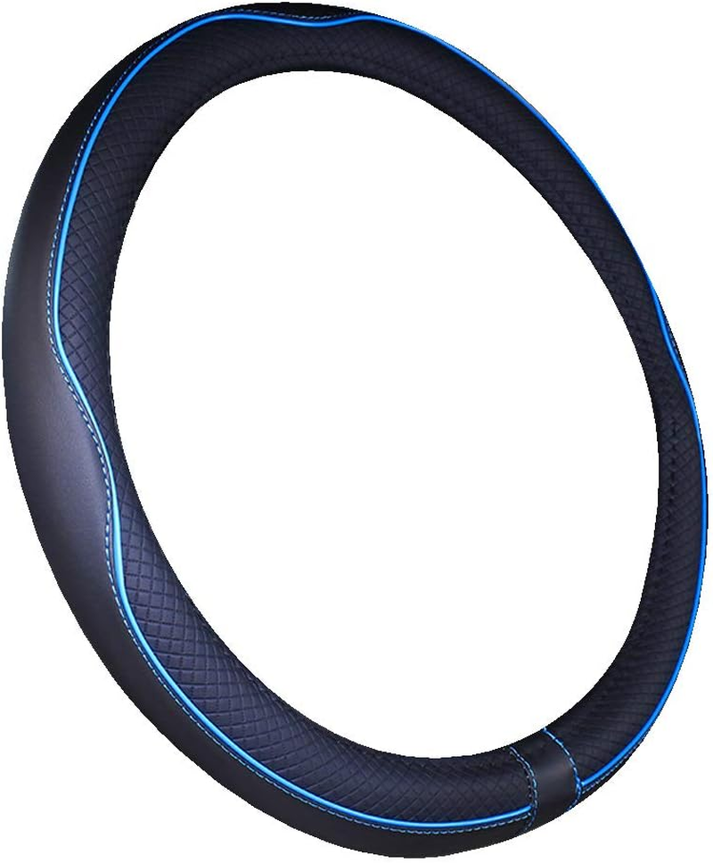 Boat Steering Wheel Cover Microfiber Leather 13-13.5 Inch (Black)