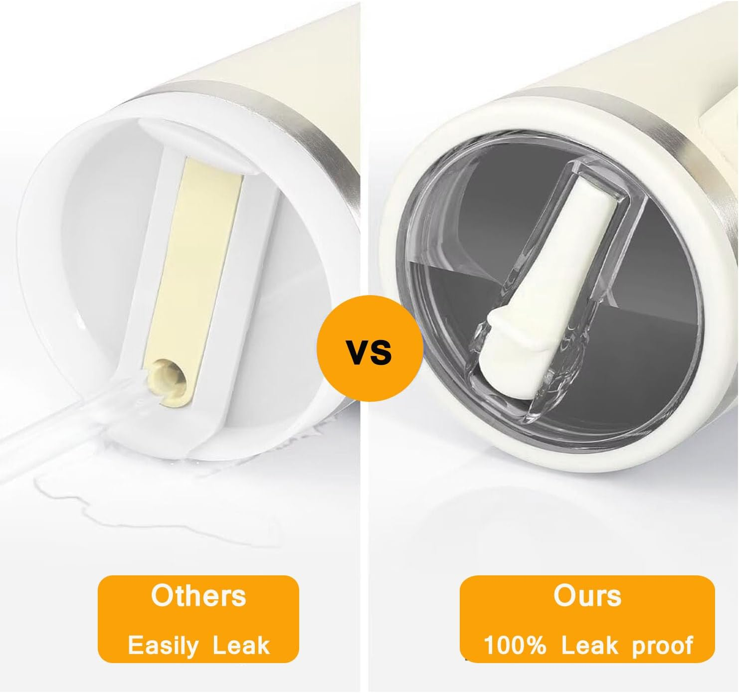 2 Pack 40 OZ Tumbler Flip Straw Lid Replacement Fit for Stanley Quencher, Leak Proof Reusable Tumbler Cover for Stanley Cup, Travel Spill Proof and Splash Resistant Cup Tumbler Lids Accessories image number 2