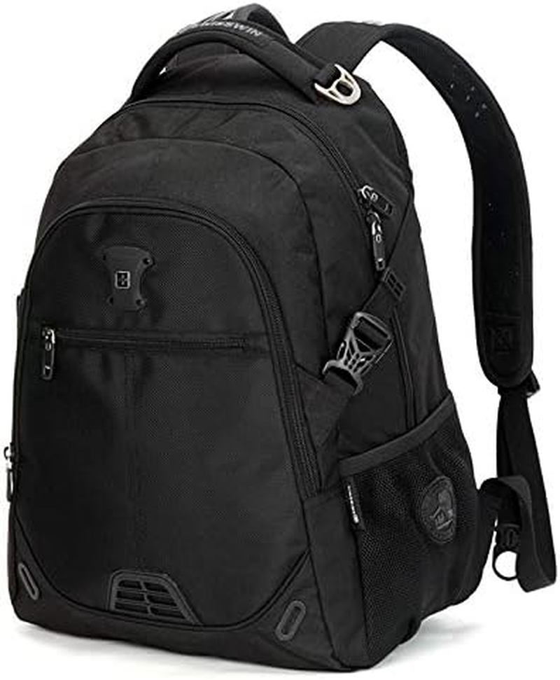 SWISSWIN Swiss Waterproof Business Backpack Travel Backpack College School Backpack Casual Daypack Daily Shoulder Bag SW9031 Black 15 Inch Laptop Notebook Backpack for Men Womens Boys Girls image number 5