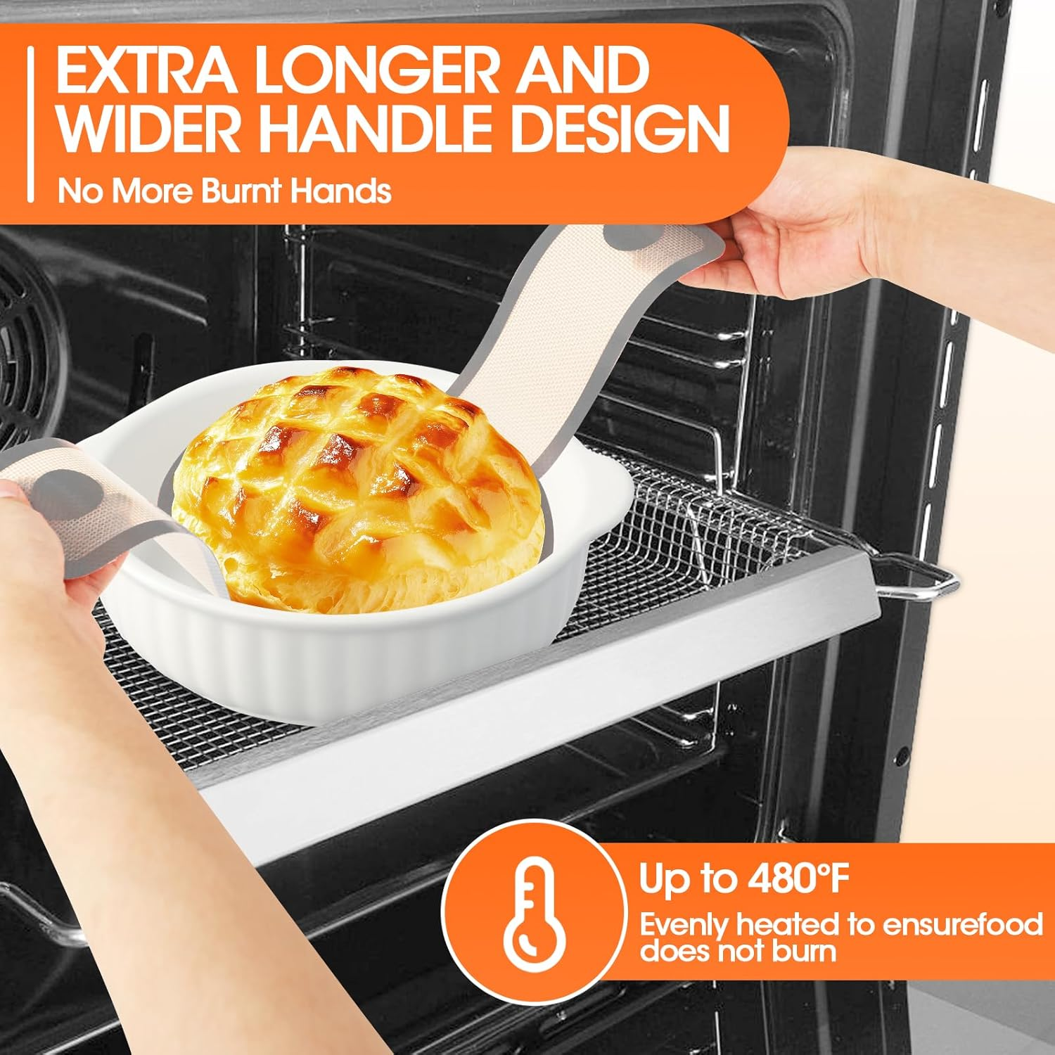 Silicone Bread Sling - Features a Long Handle Design, round Shape, Non-Stick & Durable,And Reusable Baking Bread Mat, Suitable for Dutch Ovens, Easy to Move (Grey)