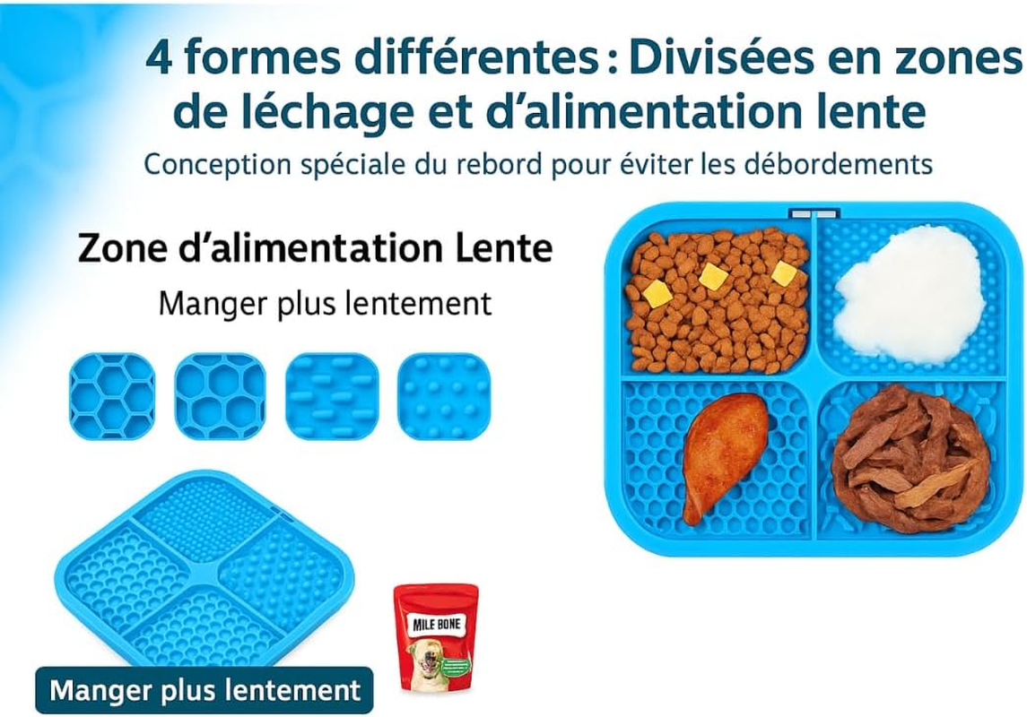 PARENCE. - Dog Cat Lick Mat - Anti-Stress Mat with Cupping Slow Dispenser for Treats and Wet Food, Silicone Food - Random Color image number 1