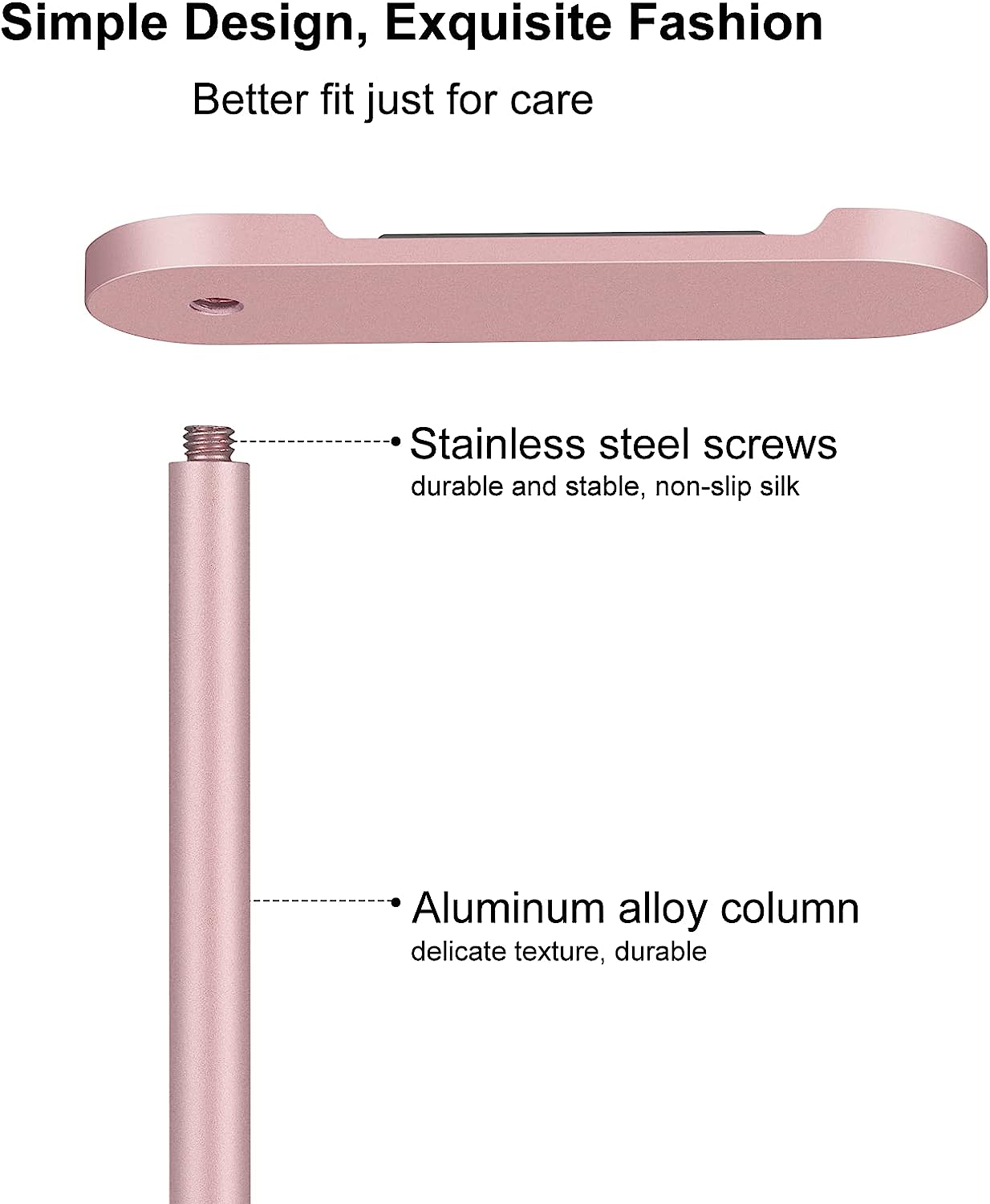 Headphone Stand Aluminum, Headset Holder with Solid Metal Base for Desk, Compatible with Most Headphones (Rose Gold) image number 1