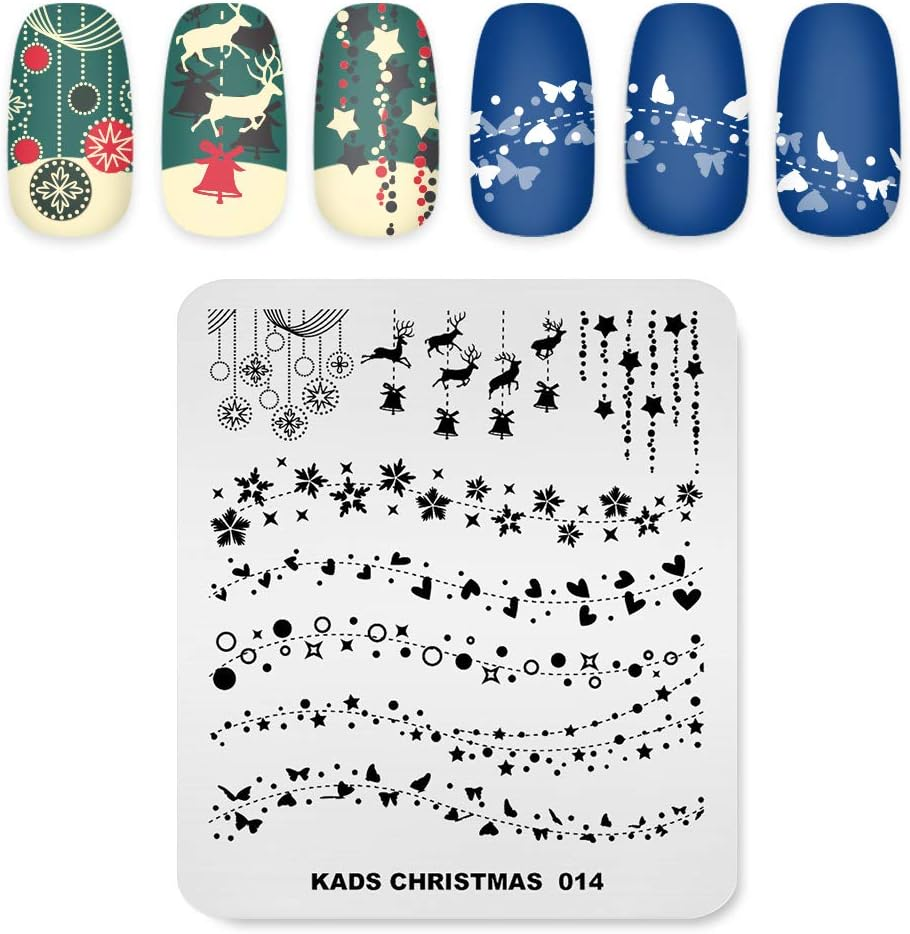 Rolabling Nail Stamping Plate Christmas Cute Stamp Plate for Nail Art Stamping Image Template Manicure Stencil DIY Tools(Ch014) image number 4