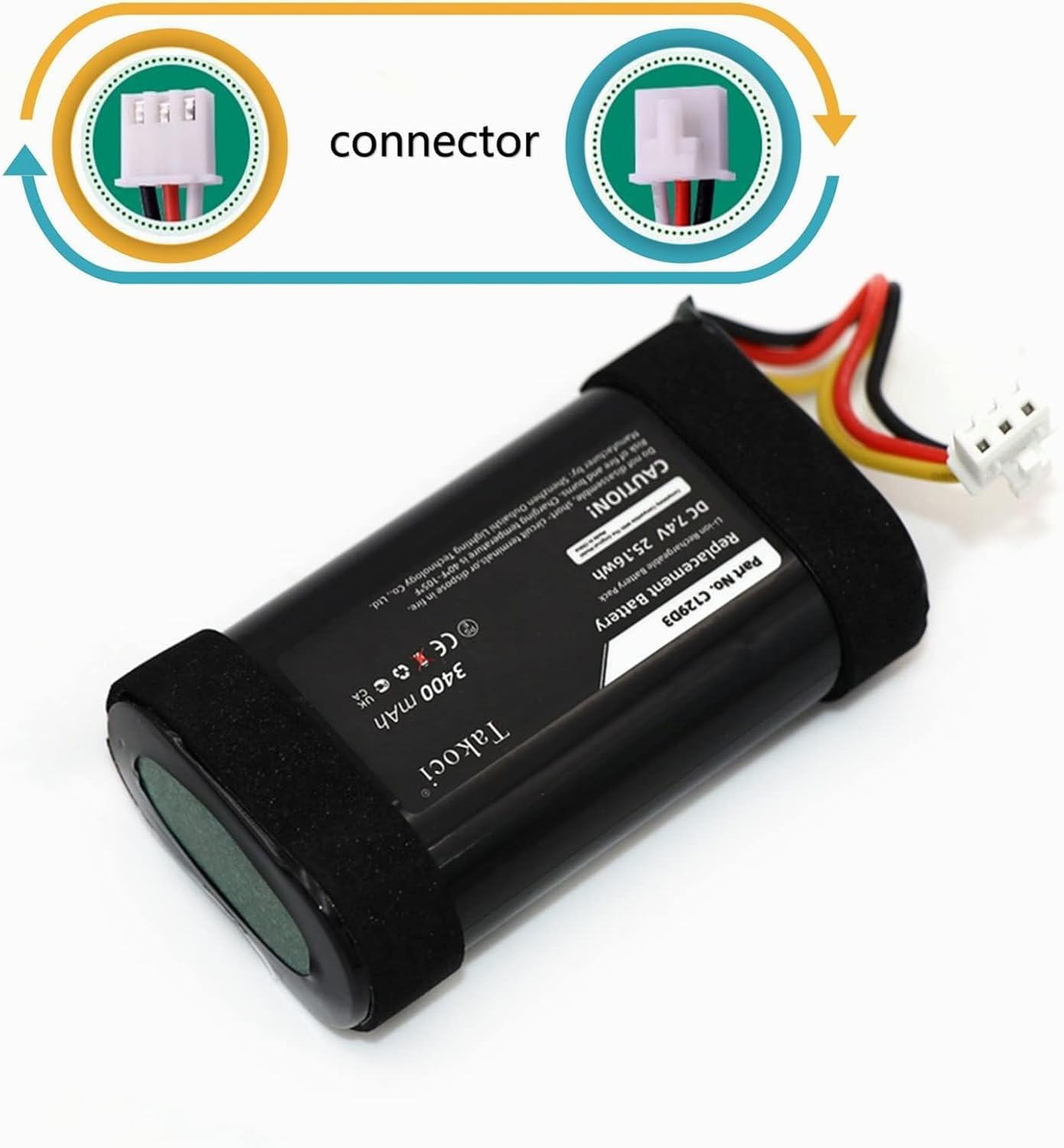 3400Mah Replacement Battery Compatible with Bang & Olufsen Beoplay A1 Wireless Bluetooth Speaker P/N C129D3 7.4V image number 2