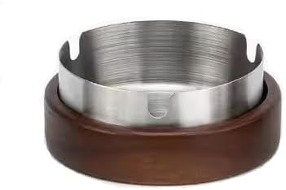 Wooden Ashtray, Ash Tray with Lid, with Stainless Steel Inner Box, Portable Decorative Ashtray for Home image number 1