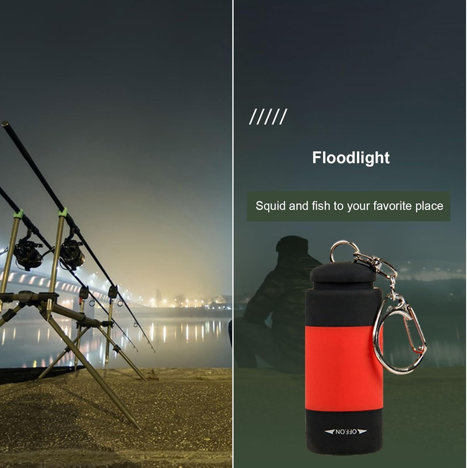 Fishing Lights LED Underwater - IP68 Waterproof Handheld Flashlight - Night Fishing Light Torch Detector, LED Submersible Fishing Light, Underwater Fish Finder Lamp for Freshwater & Saltwater image number 6