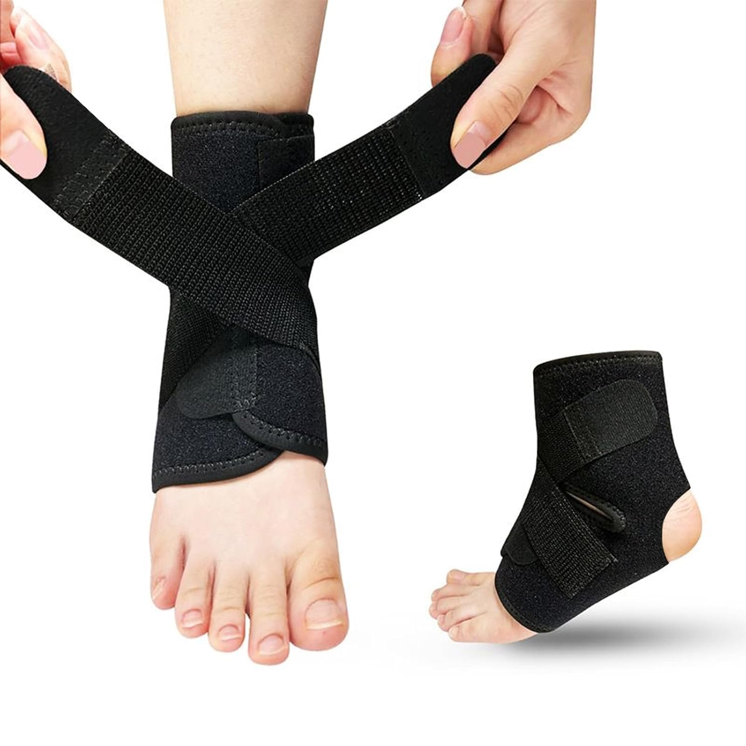 NHEWMAS Ankle Support Brace for Women & Men, 2 Pack Compression Ankle Braces, Breathable Neoprene Sleeve with Adjustable Straps.