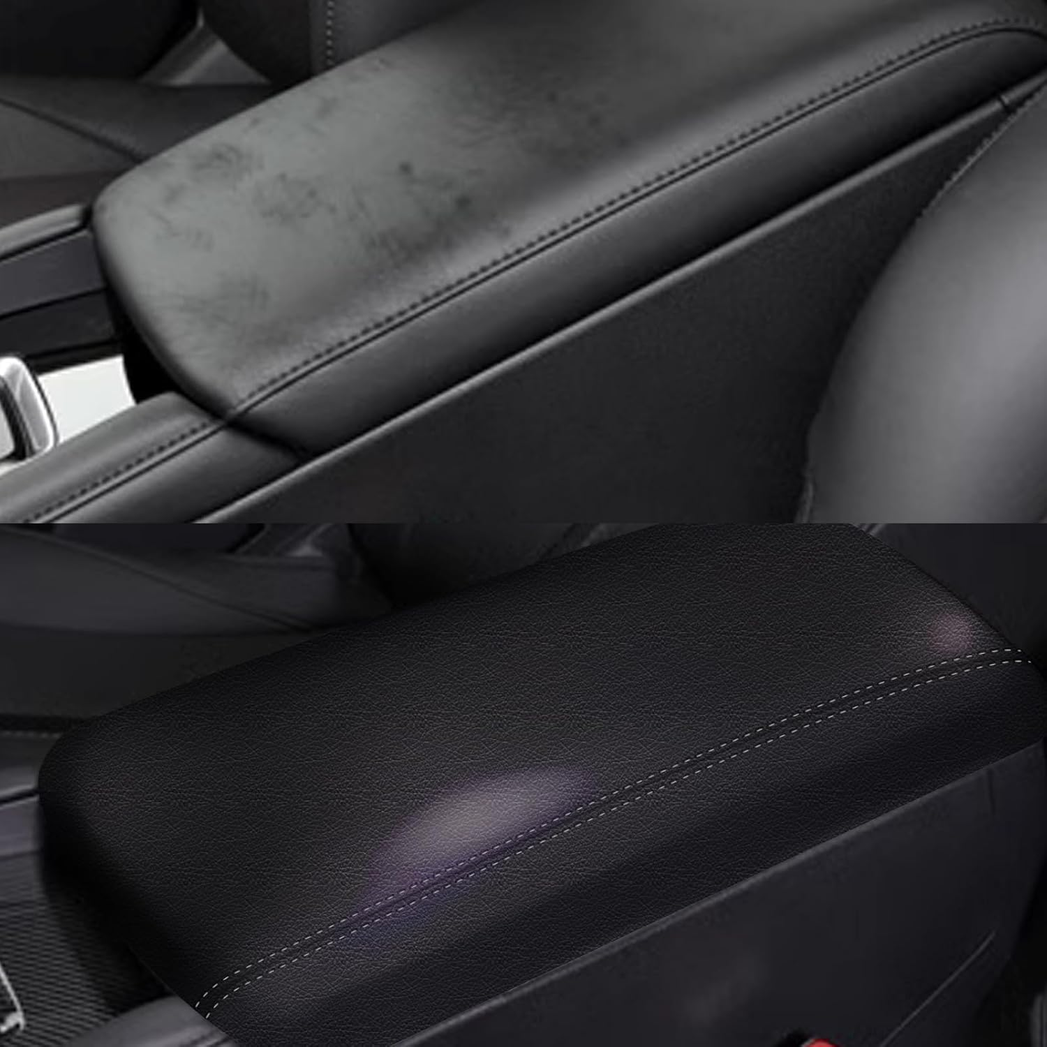 Faccaibbg Armrest for 2019 2020 2021 2022 2023 2024 2025 Mazda 3 Arm Rest Cover for Car Mazda 3 Hatchback/Sedan Waterproof Leather Center Console Cover (Black) image number 4