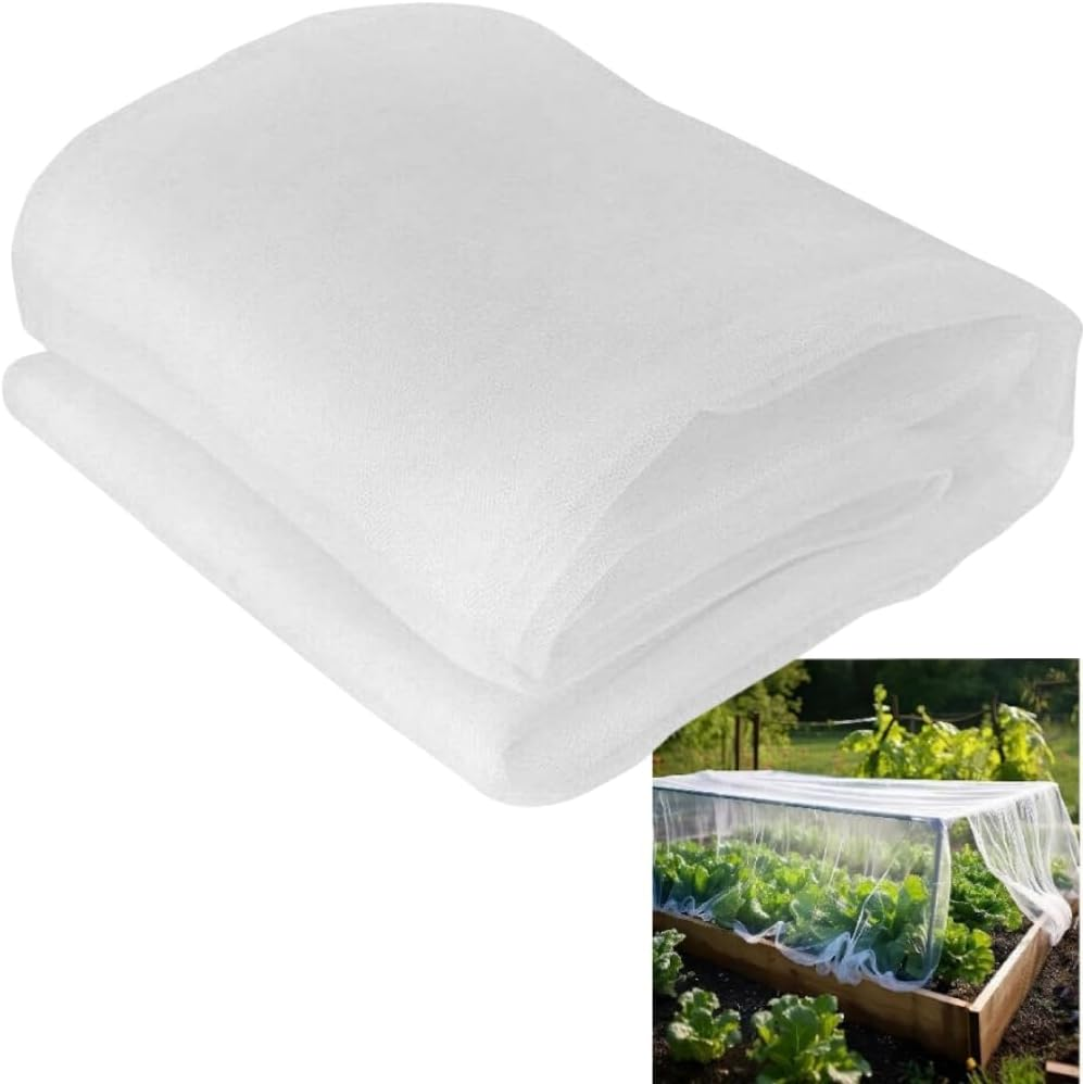Greenhouse Barrier Mesh,2.4 X 4 M Mosquito Insect Bird Net,Floating Row Covers Ultra Fine Garden Netting,Anti-Bird High-Density Cuttable Plant Netting,For Protect Vegetables Fruits Flower Crop(White)