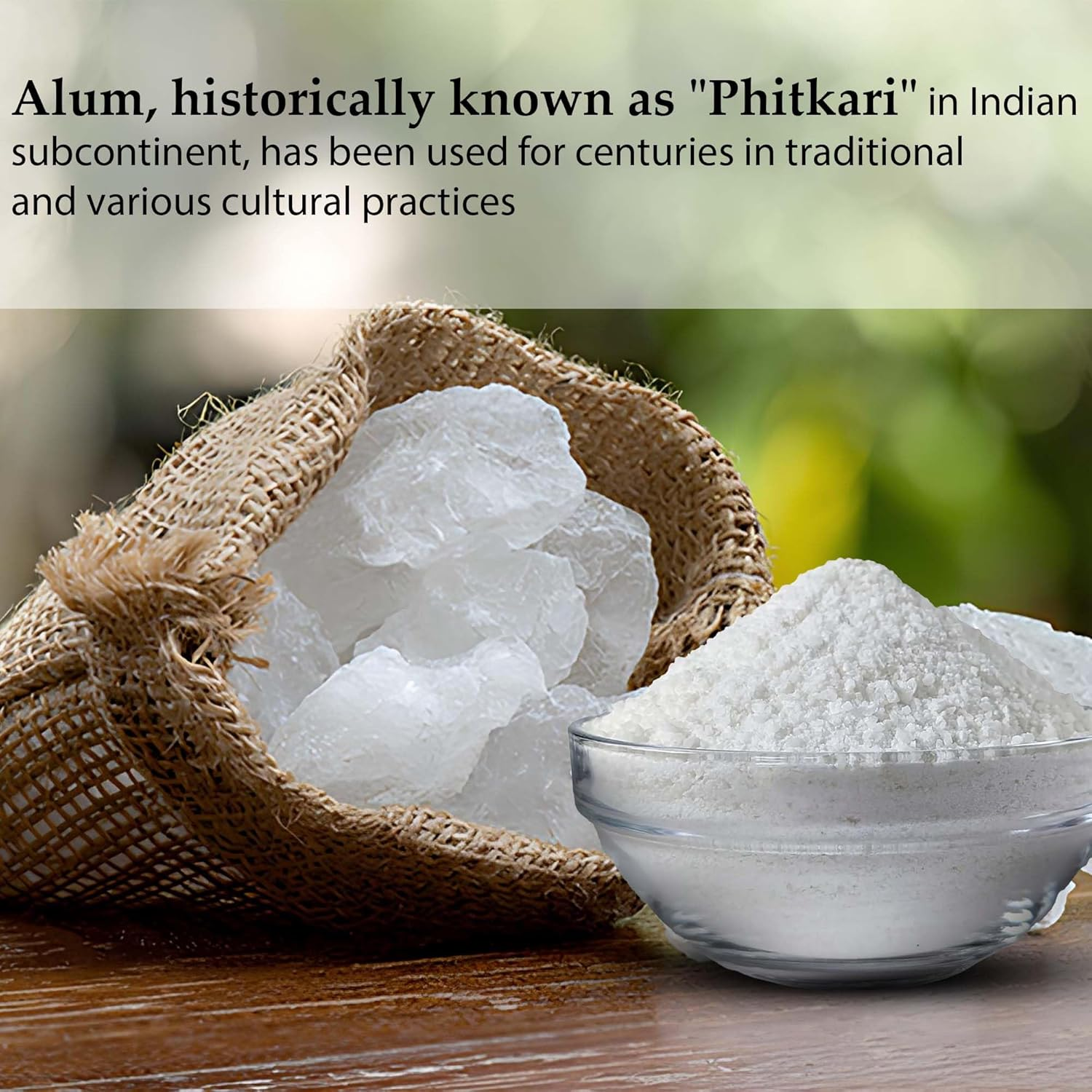Purified Alum Powder (Phitkari) by Mi Nature | 100G(3.5 Oz)| 100% Only Alum Powder | Nothing Added