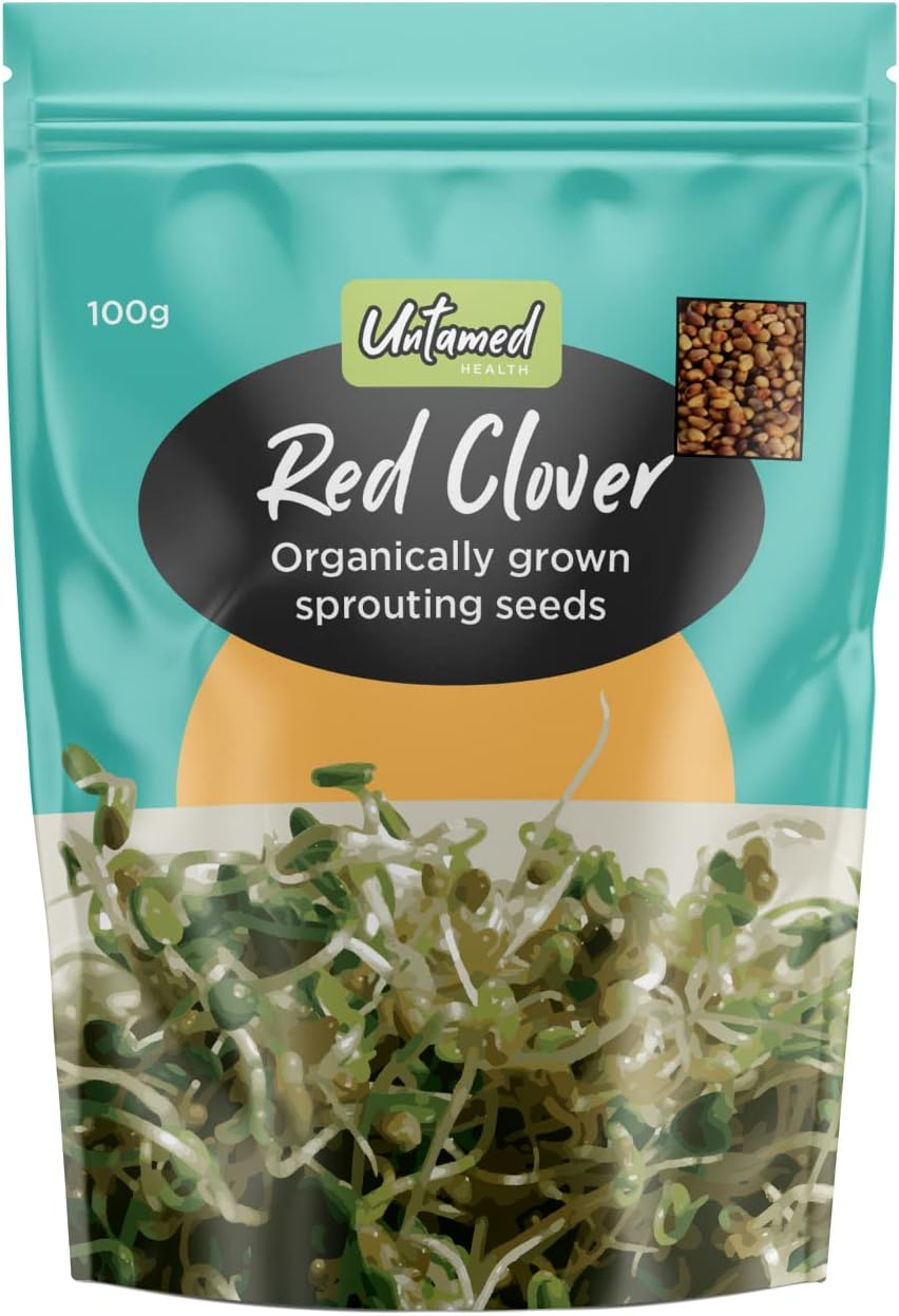 Untamed Health Organically Grown Sprouting Seeds Red Clover, 100G
