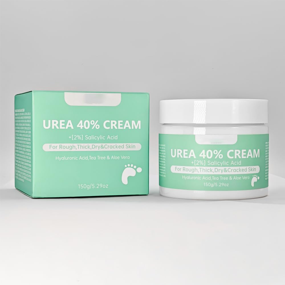 Urea Cream 40 Percent for Feet plus 2% Salicylic Acid 5.29 Oz || Foot Cream and Hand Cream Maximum Strength with Hyaluronic Acid, Tea Tree, and Aloe Vera for Deep Moisturizes, Callus Remover (1) image number 1