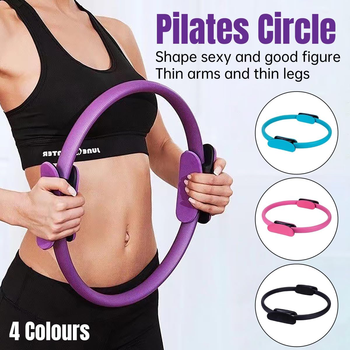 AIMALL Yoga Ring Pilates Ring Magic Ring for Fitness &ndash; Durable Fiberglass with EVA, Pelvic Floor Muscle and Full-Body Workout Equipment image number 3