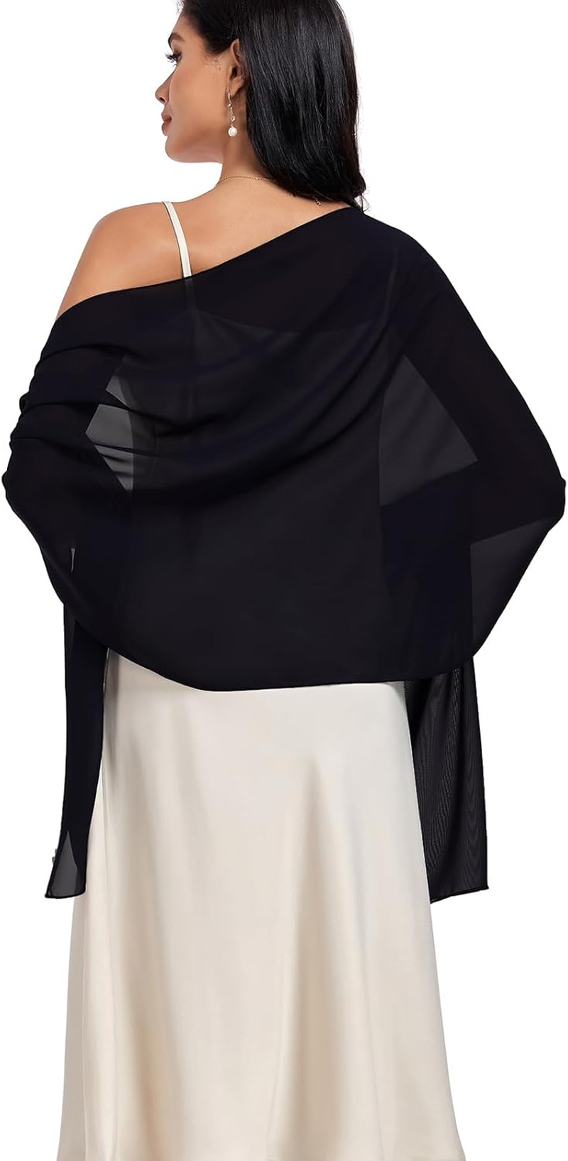 Shawls and Wraps Soft Chiffon Scarve Scarf for Evening Party Dresses Wedding Stole, Champagne1, One Size