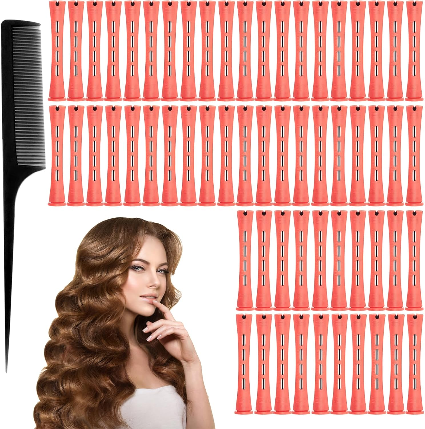 Small Perm Wrap, Hair Perm Rods, Short Cold Waves, 60 Pieces Perm Set, Complete - Hair Noodle for Small Curls, Lace Paper Perm, Curls Overnight, Perm Winder image number 5