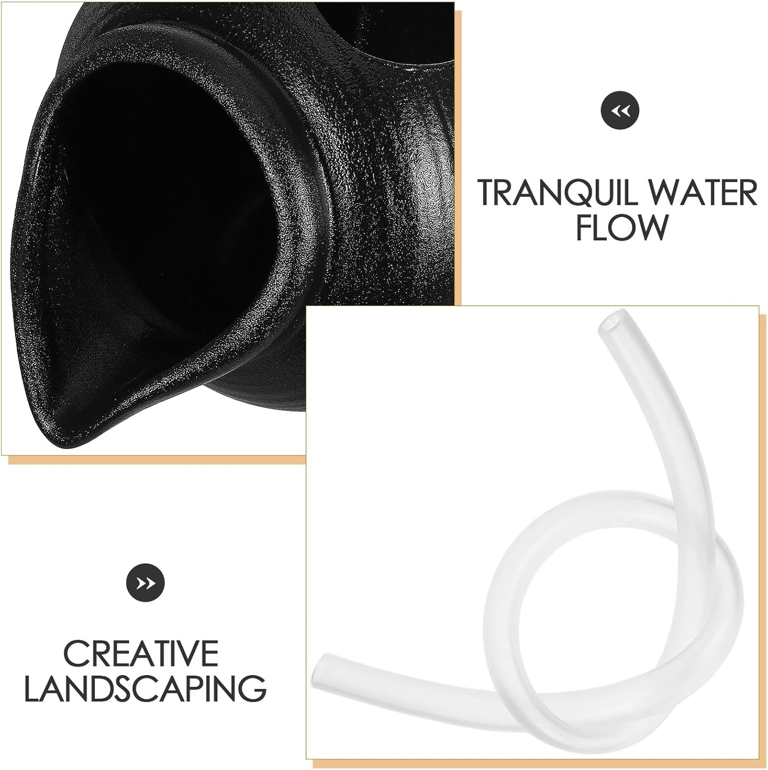 TEHAUX Ceramic Garden Fountain Spitter Jar for Outdoor Landscape Circulating Waterfall Pot for Patio Courtyard Relaxing Flowing Water Sound Feature for Decor image number 6