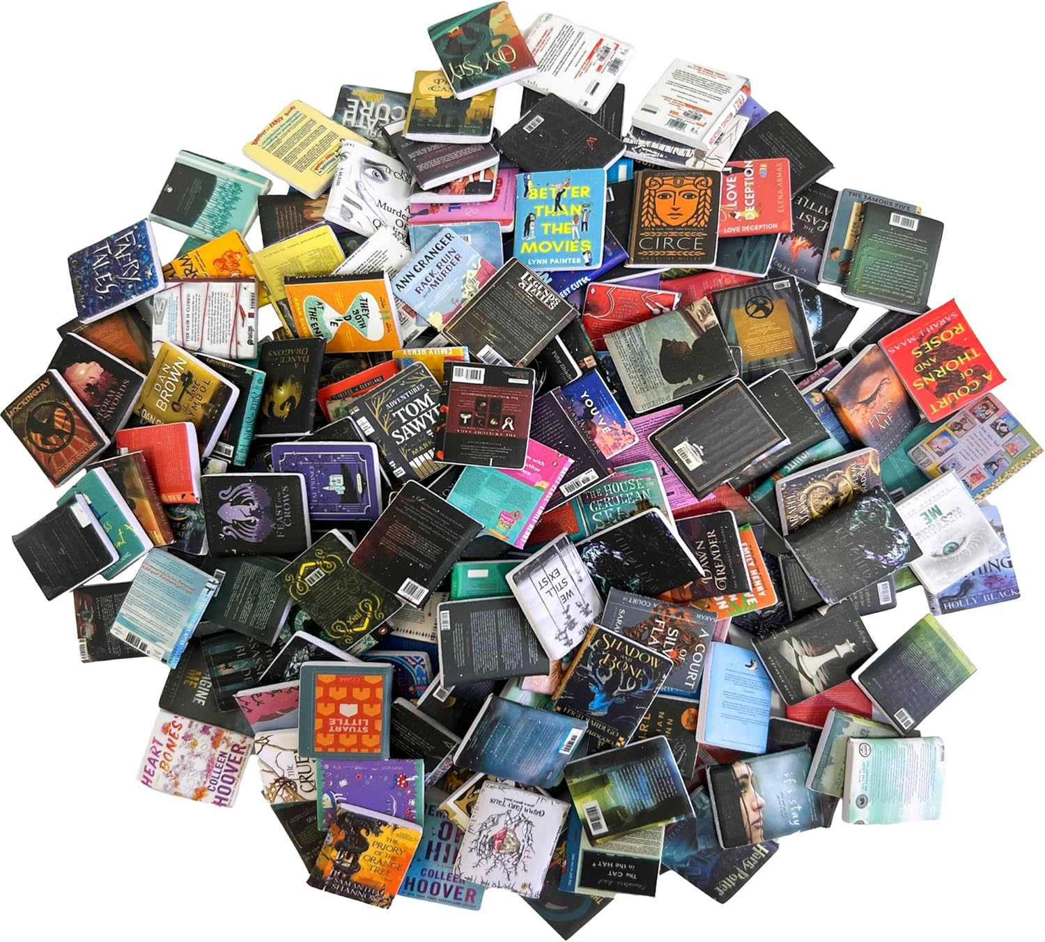 200 PCS Book Miniatures Set without Repetition, Mini Books for Anxiety Bookshelf, Dollhouse Decor, DIY Crafting, Accessories Mini Miniatures Books image number 3